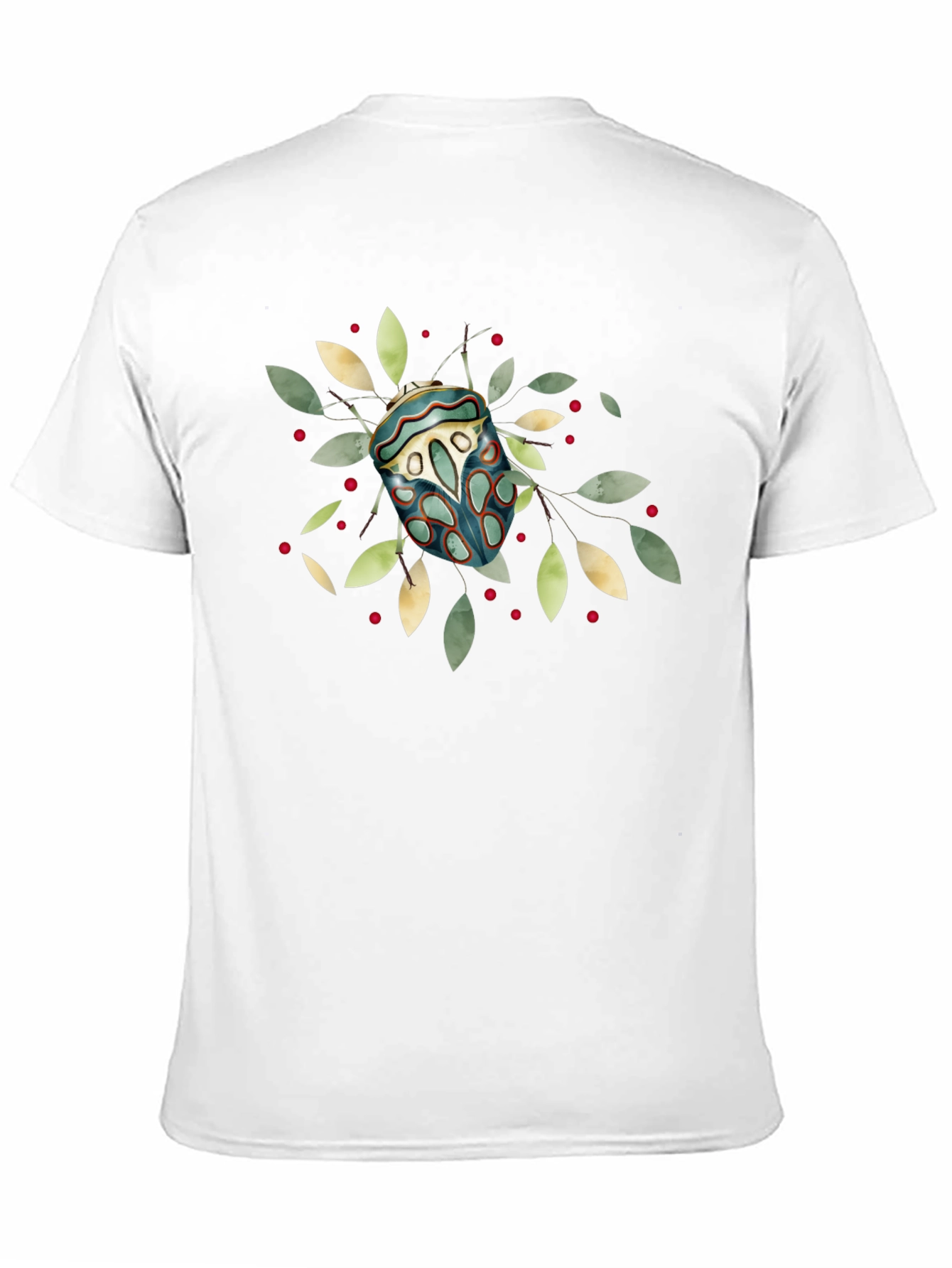 Artistic Bug Print Black T-Shirt