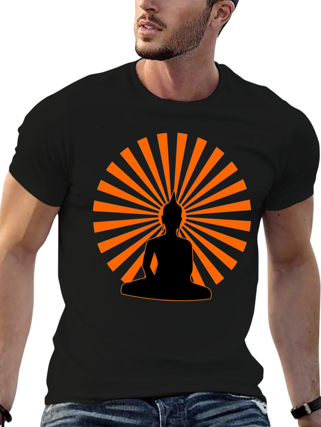 Buddha Silhouette Graphic Tee - Mens Black T-Shirt