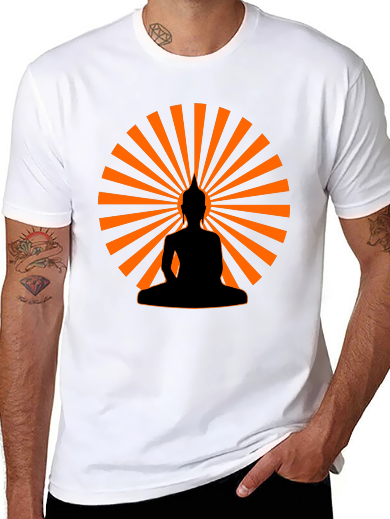 Buddha Silhouette Graphic Tee - Mens Black T-Shirt
