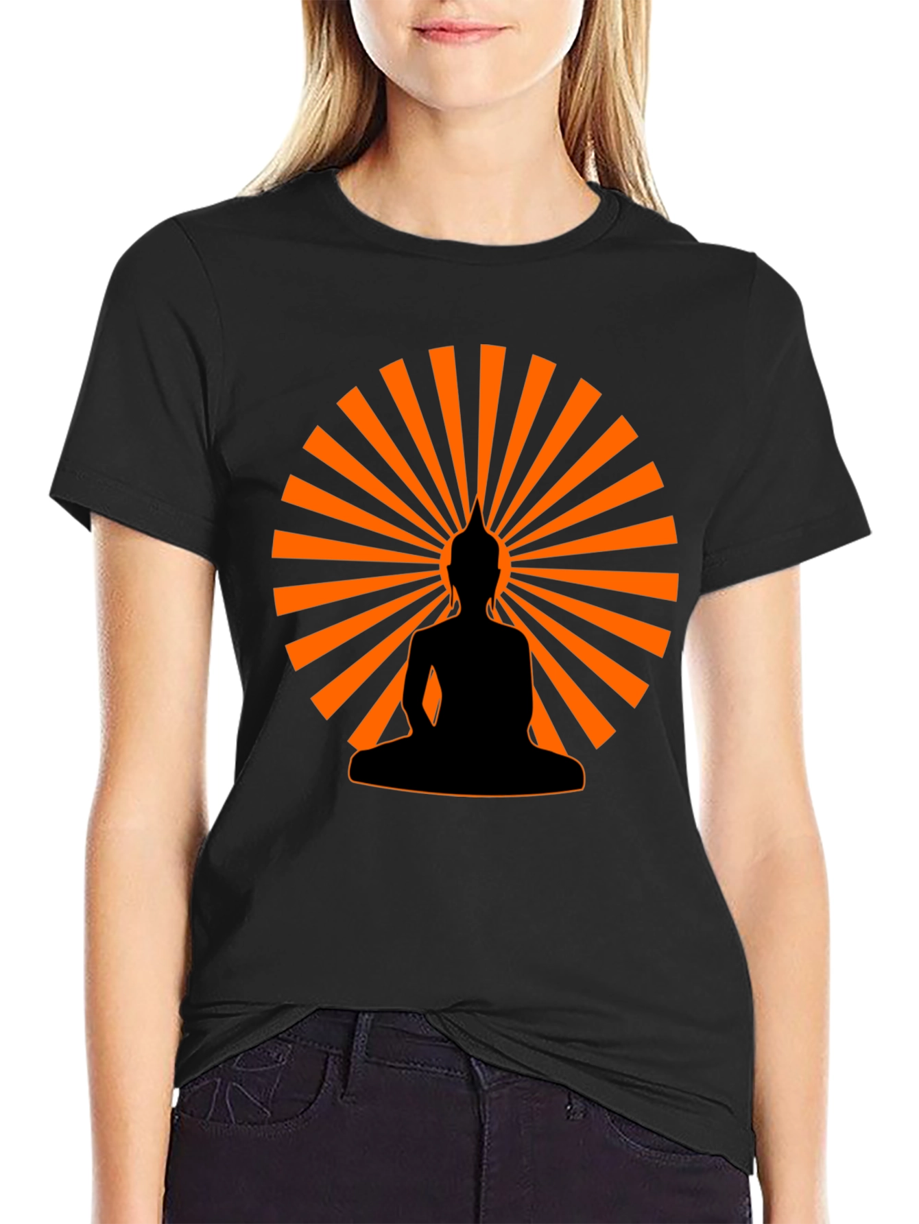 Buddha Silhouette Graphic Tee - Mens Black T-Shirt