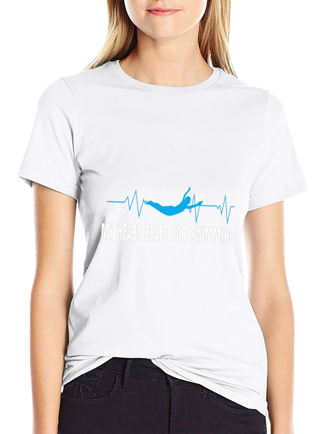 My Heart Beats for Swimming Graphic T-Shirt