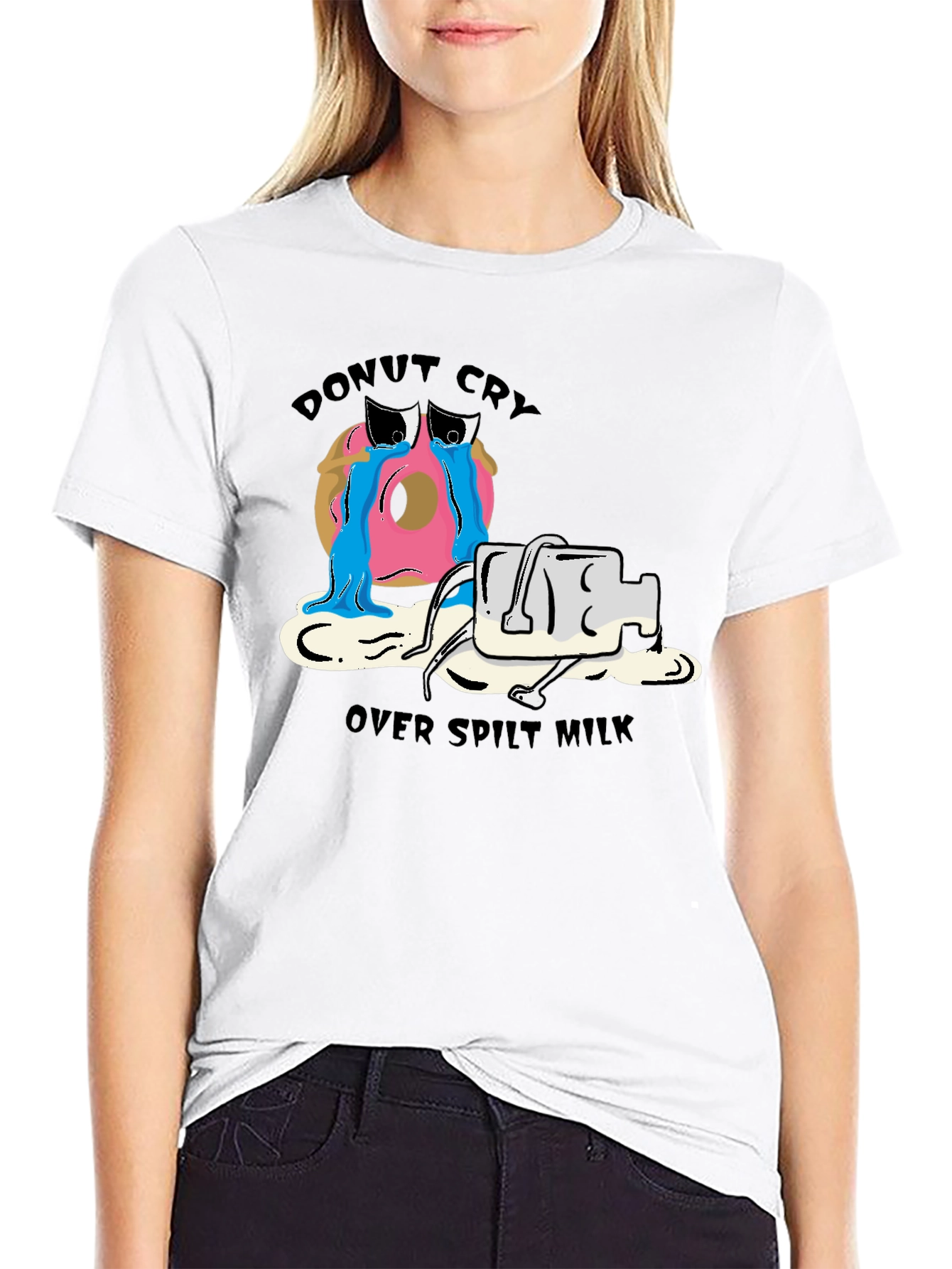 Donut Cry Over Spilt Milk Funny T-Shirt