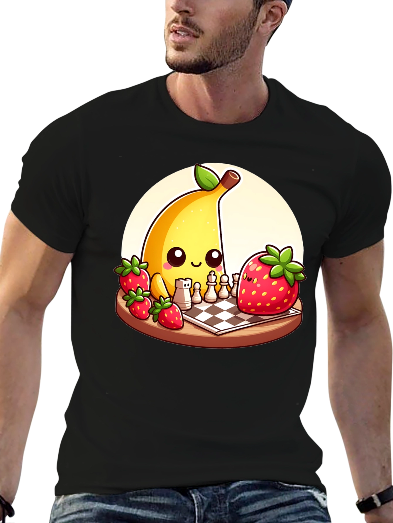 Banana vs Strawberry Chess T-Shirt