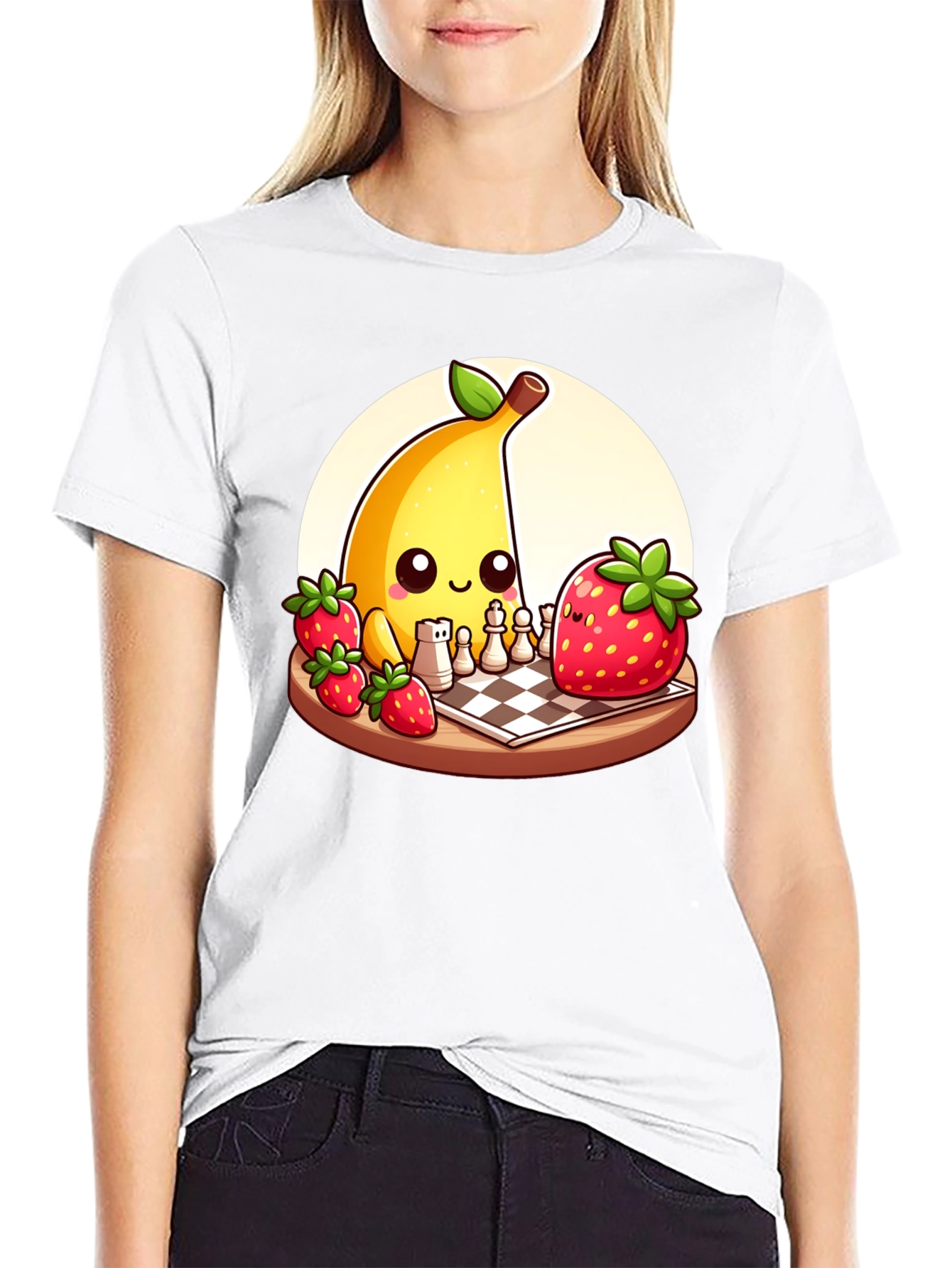 Banana vs Strawberry Chess T-Shirt