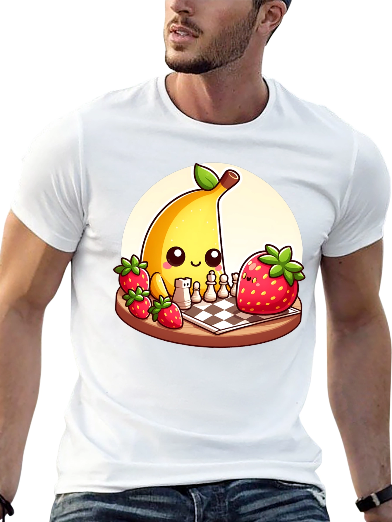 Banana vs Strawberry Chess T-Shirt