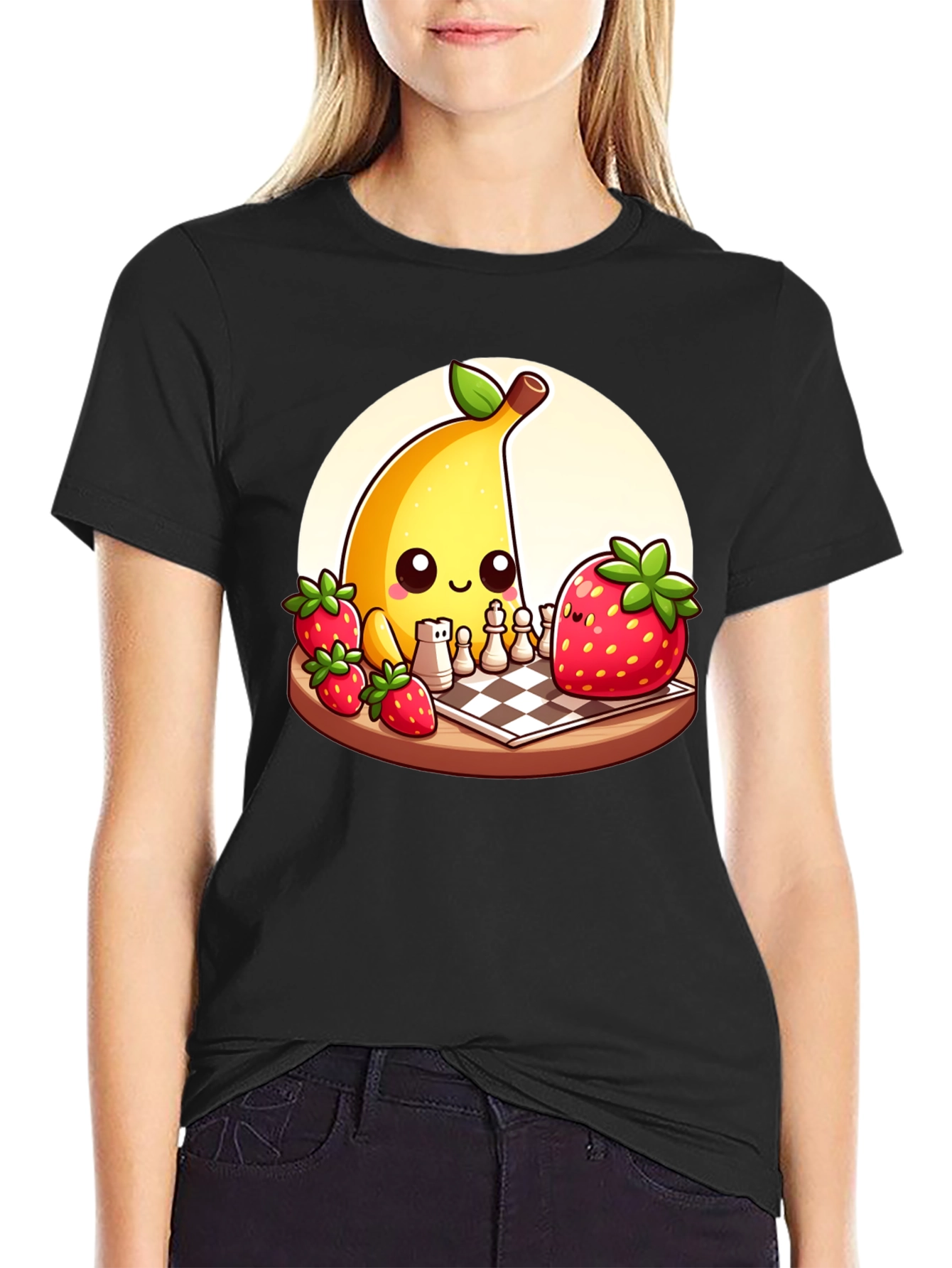Banana vs Strawberry Chess T-Shirt