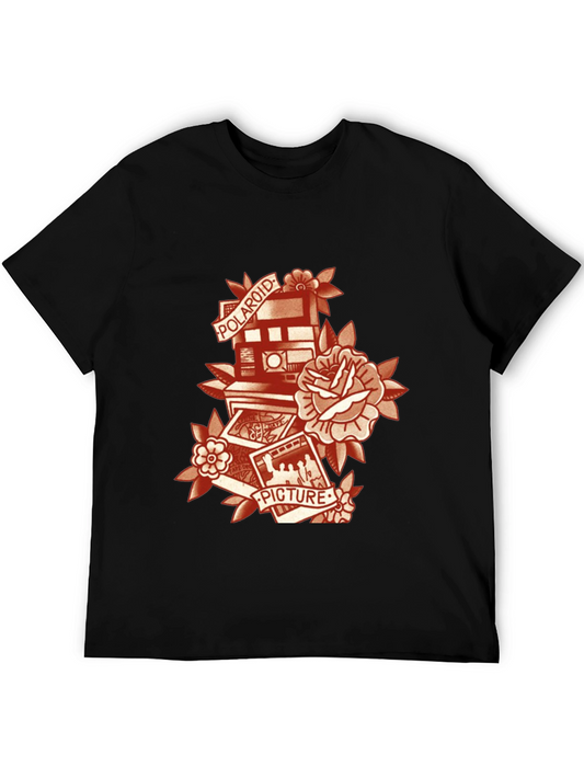 Retro Camera Graphic T-Shirt - Vintage Polaroid Picture Tee