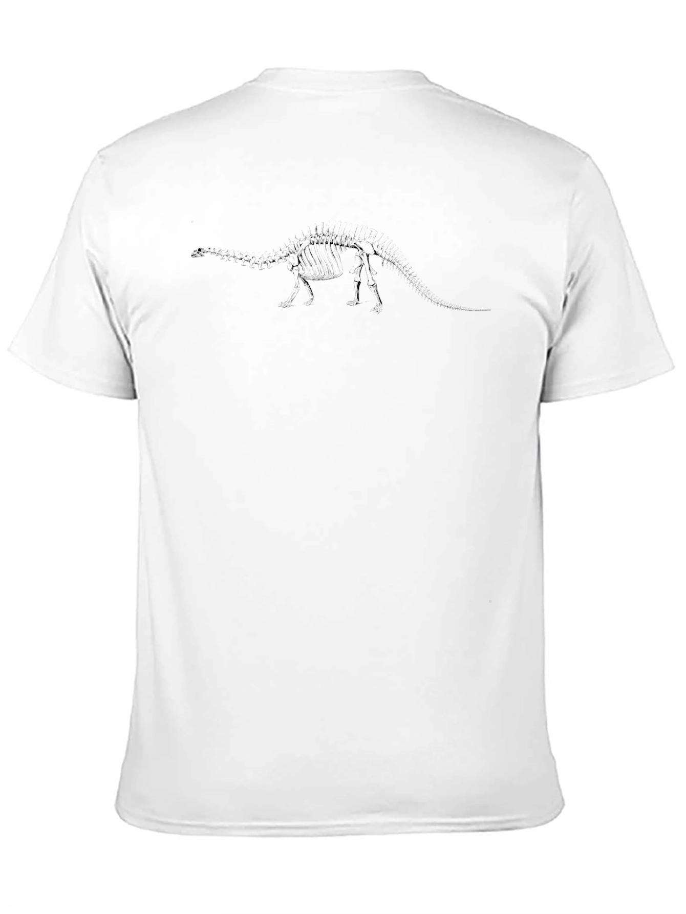 Dino Skeleton Tee - Black Cotton Crew Neck
