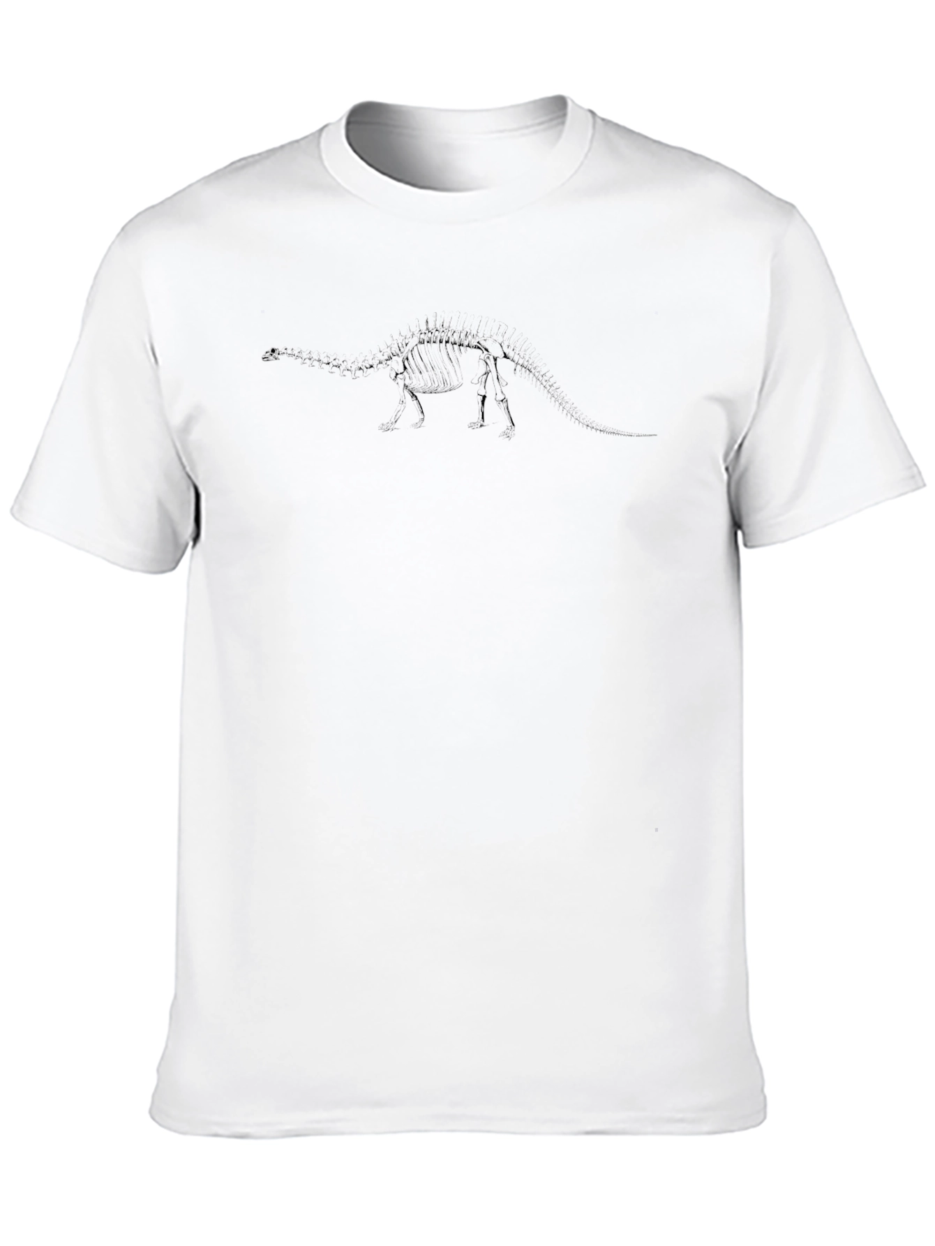 Dino Skeleton Tee - Black Cotton Crew Neck