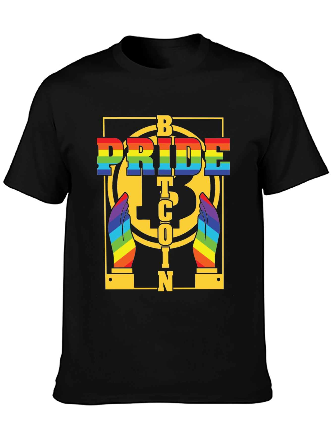 Bitcoin Pride T-Shirt - Rainbow LGBTQ+ Crypto Tee