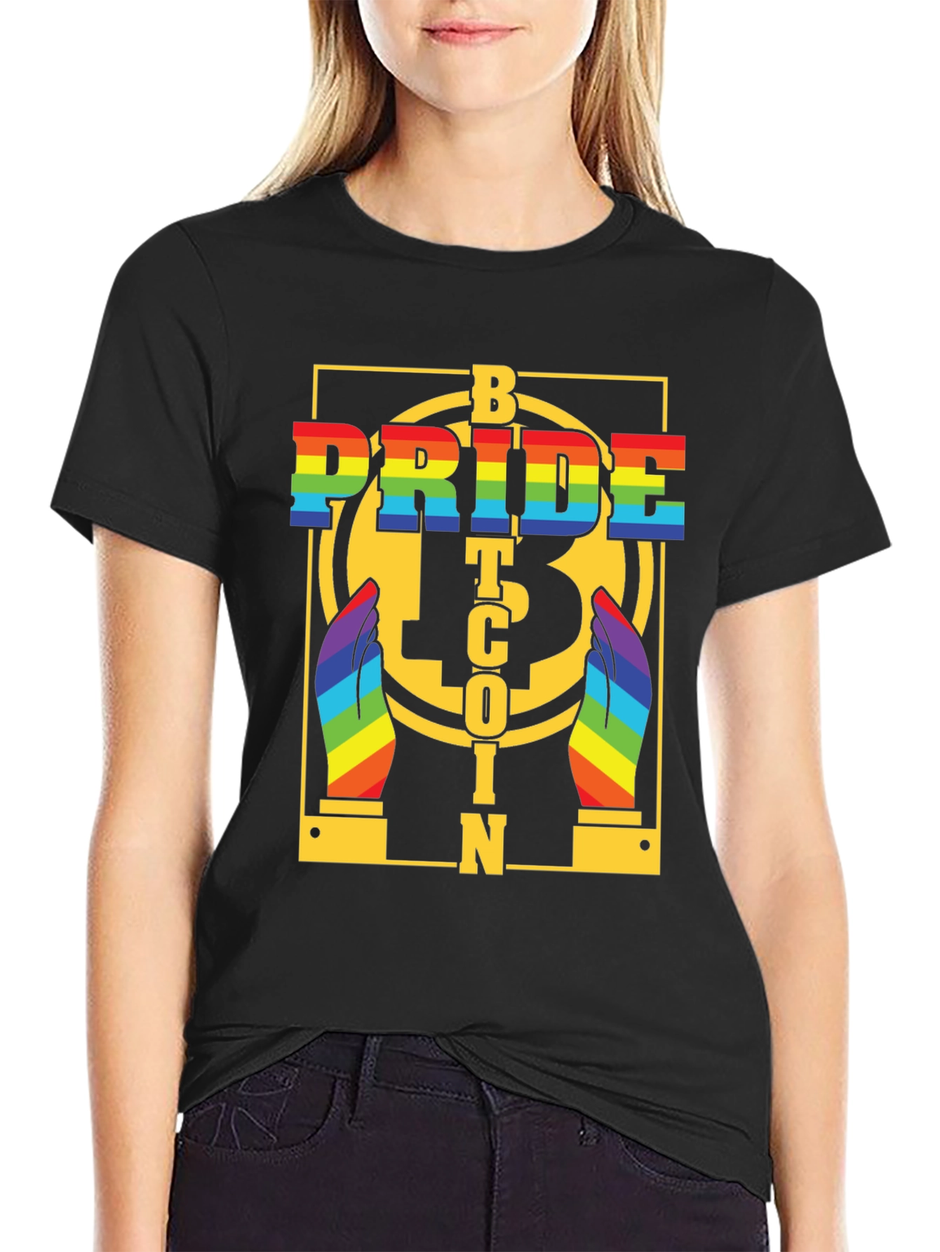 Bitcoin Pride T-Shirt - Rainbow LGBTQ+ Crypto Tee
