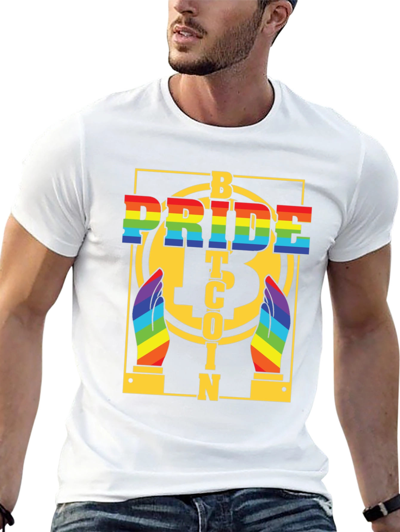 Bitcoin Pride T-Shirt - Rainbow LGBTQ+ Crypto Tee