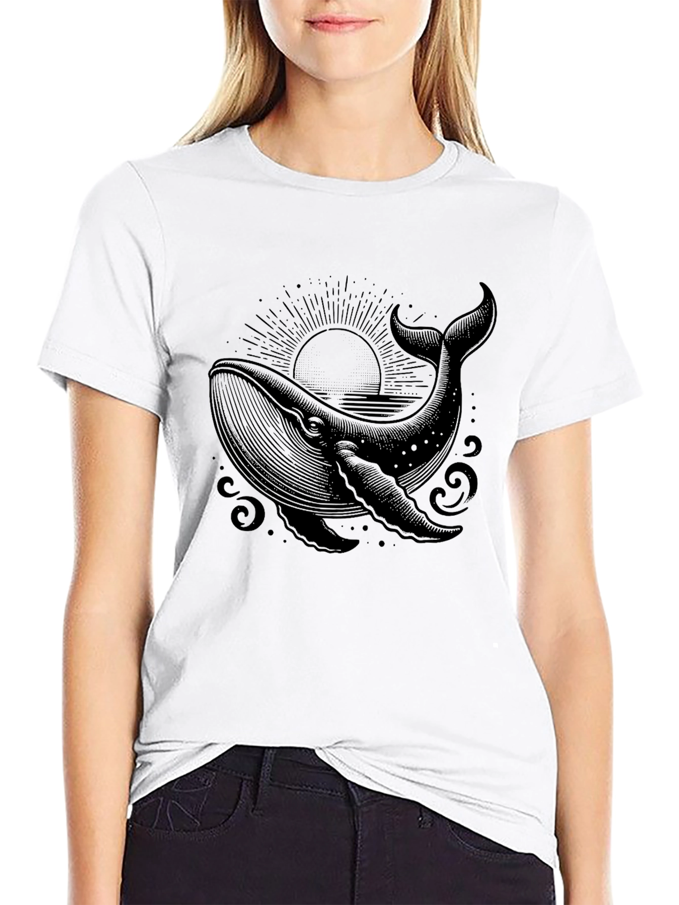 Whale Graphic Tee - Mens Black T-Shirt