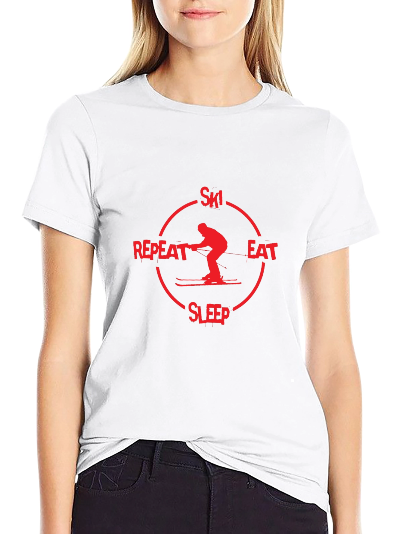 Ski Eat Sleep Repeat Graphic T-Shirt