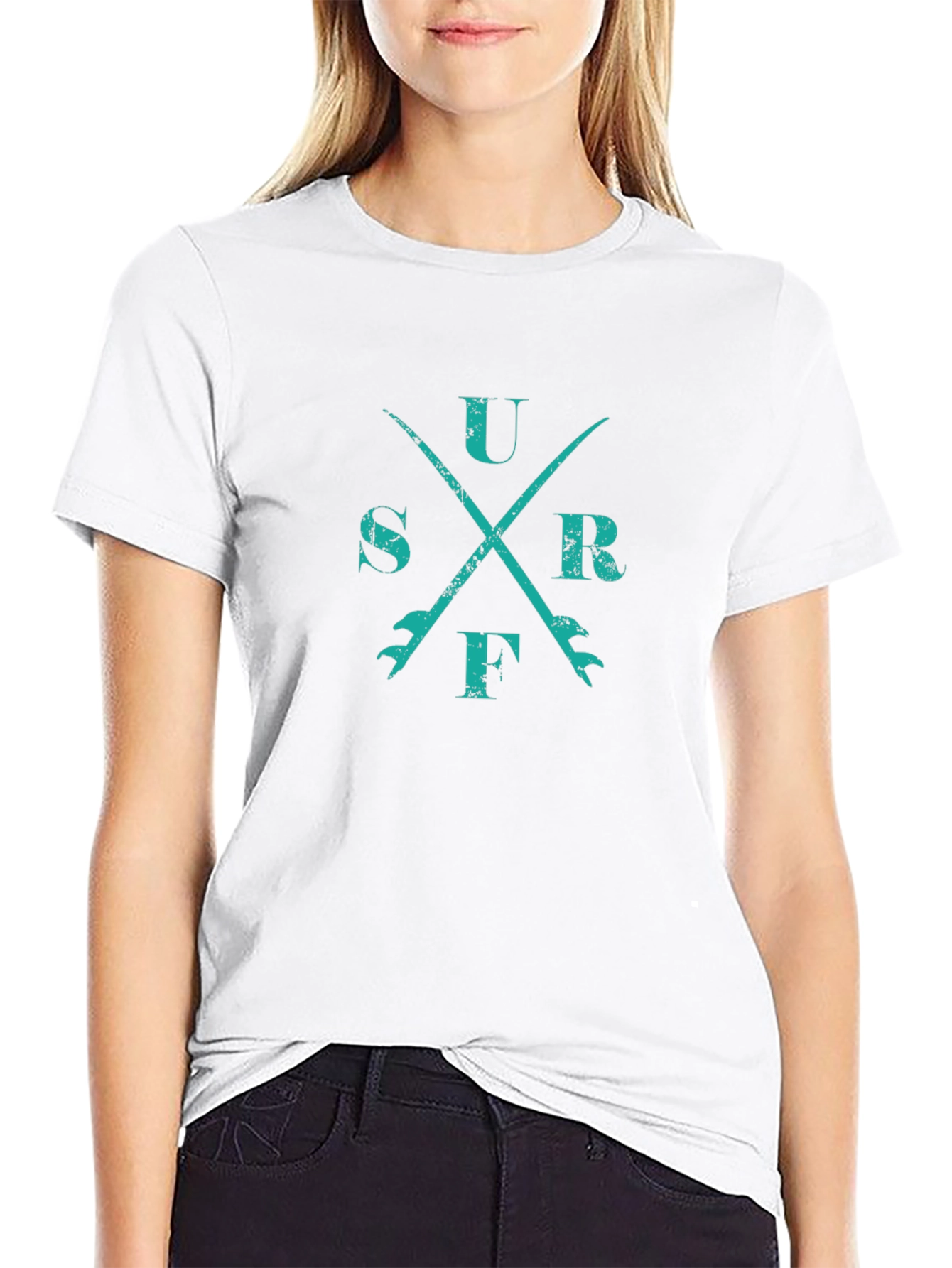 Surfboard Cross T-Shirt - Black