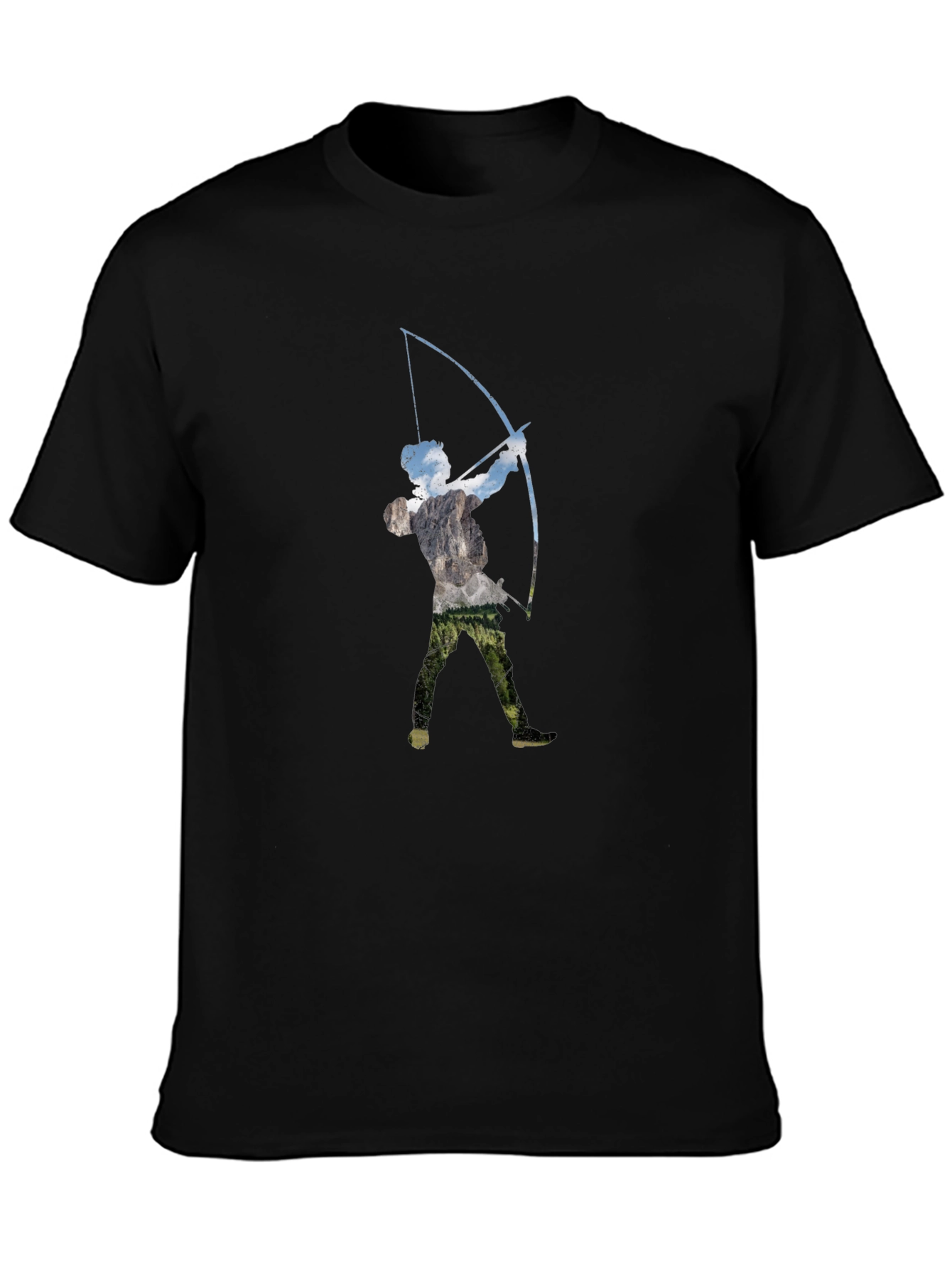 Archer Silhouette Graphic Tee - Black Cotton Blend