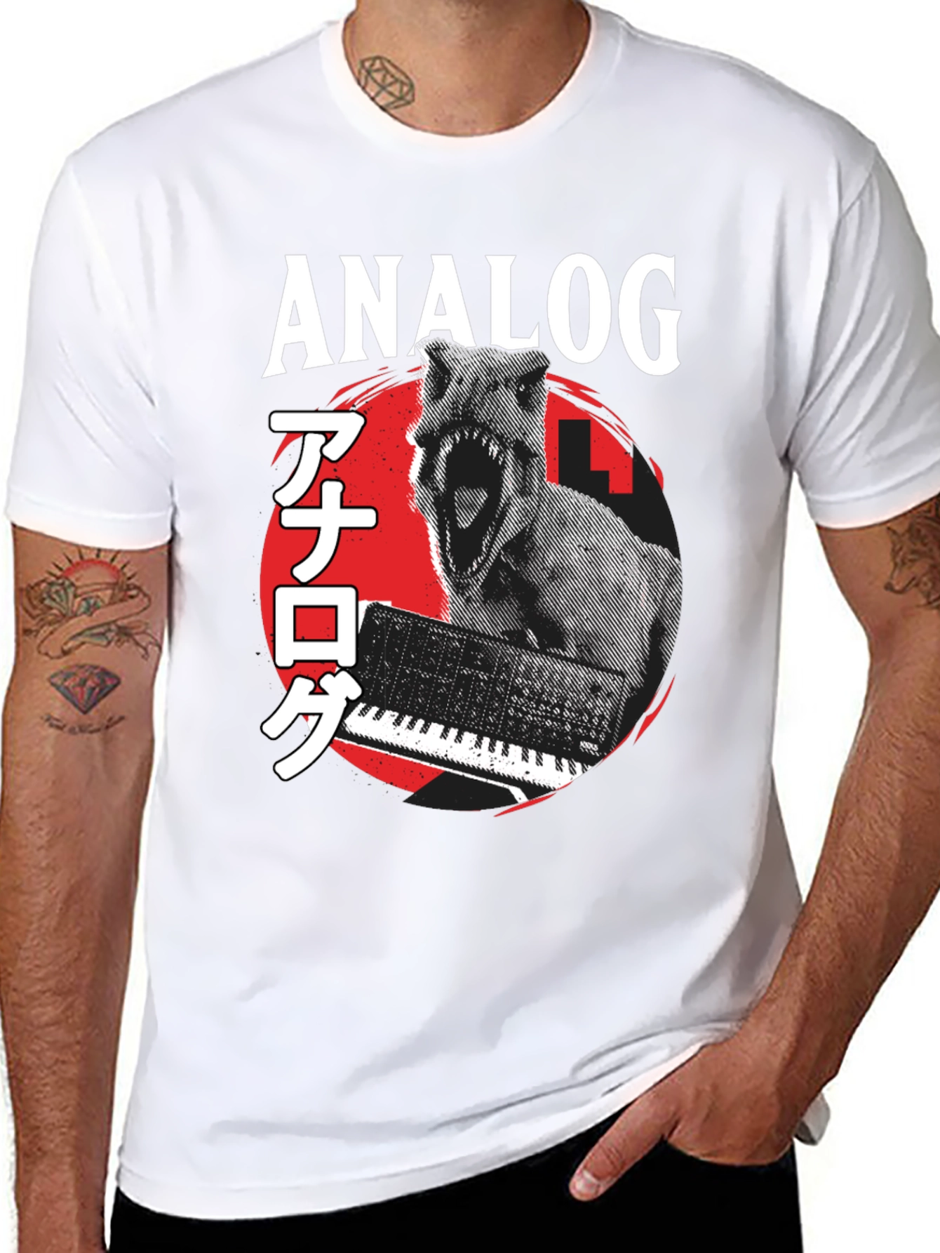 Analog Synth Dinosaur T-Shirt - Music Producer Tee