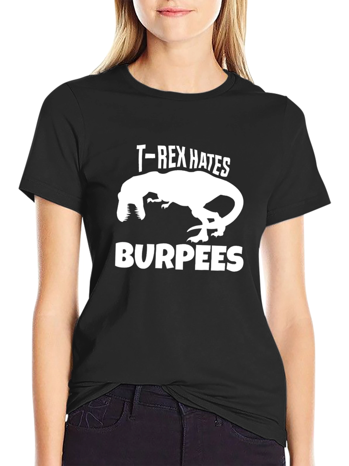 T-Rex Hates Burpees Funny Workout Shirt