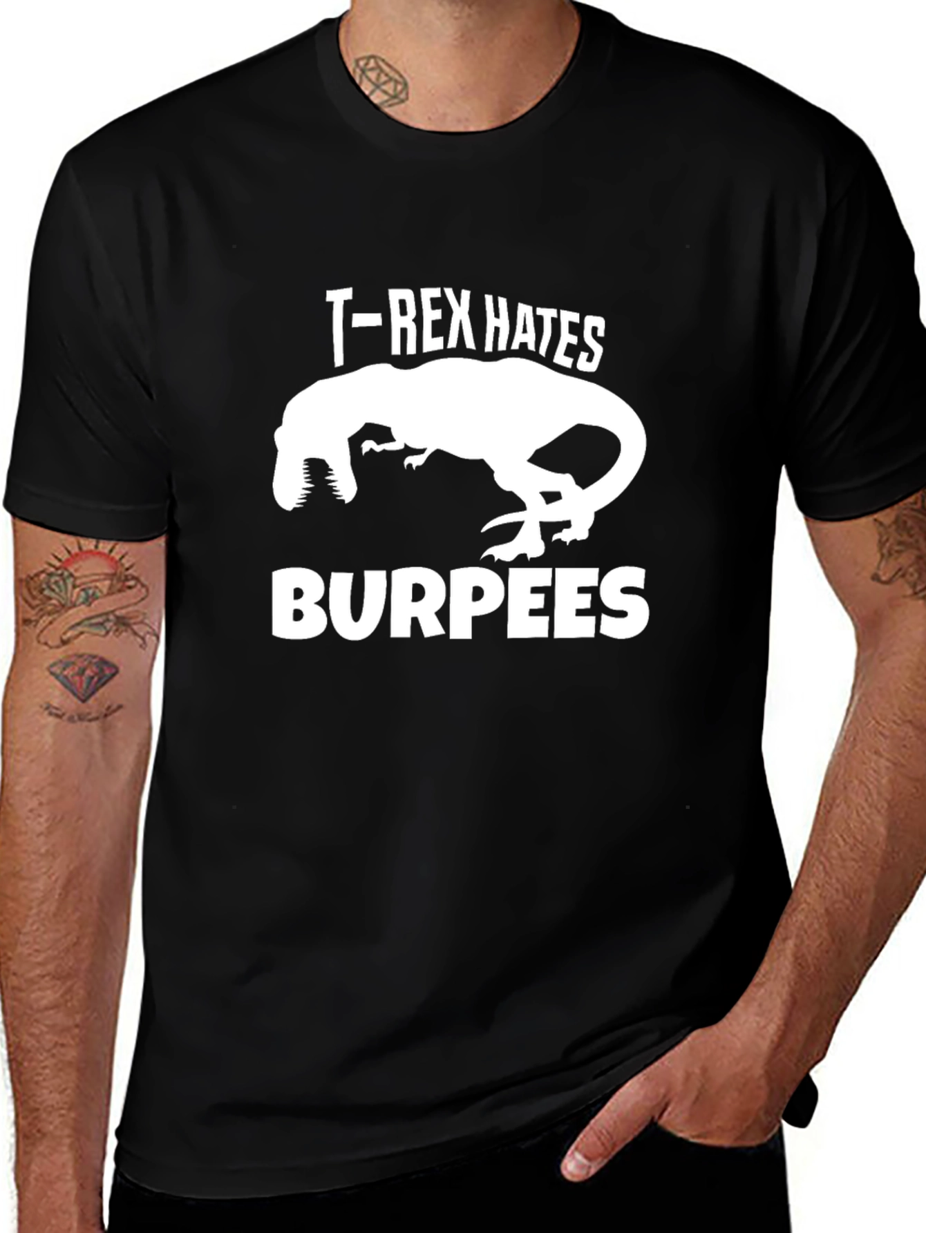 T-Rex Hates Burpees Funny Workout Shirt
