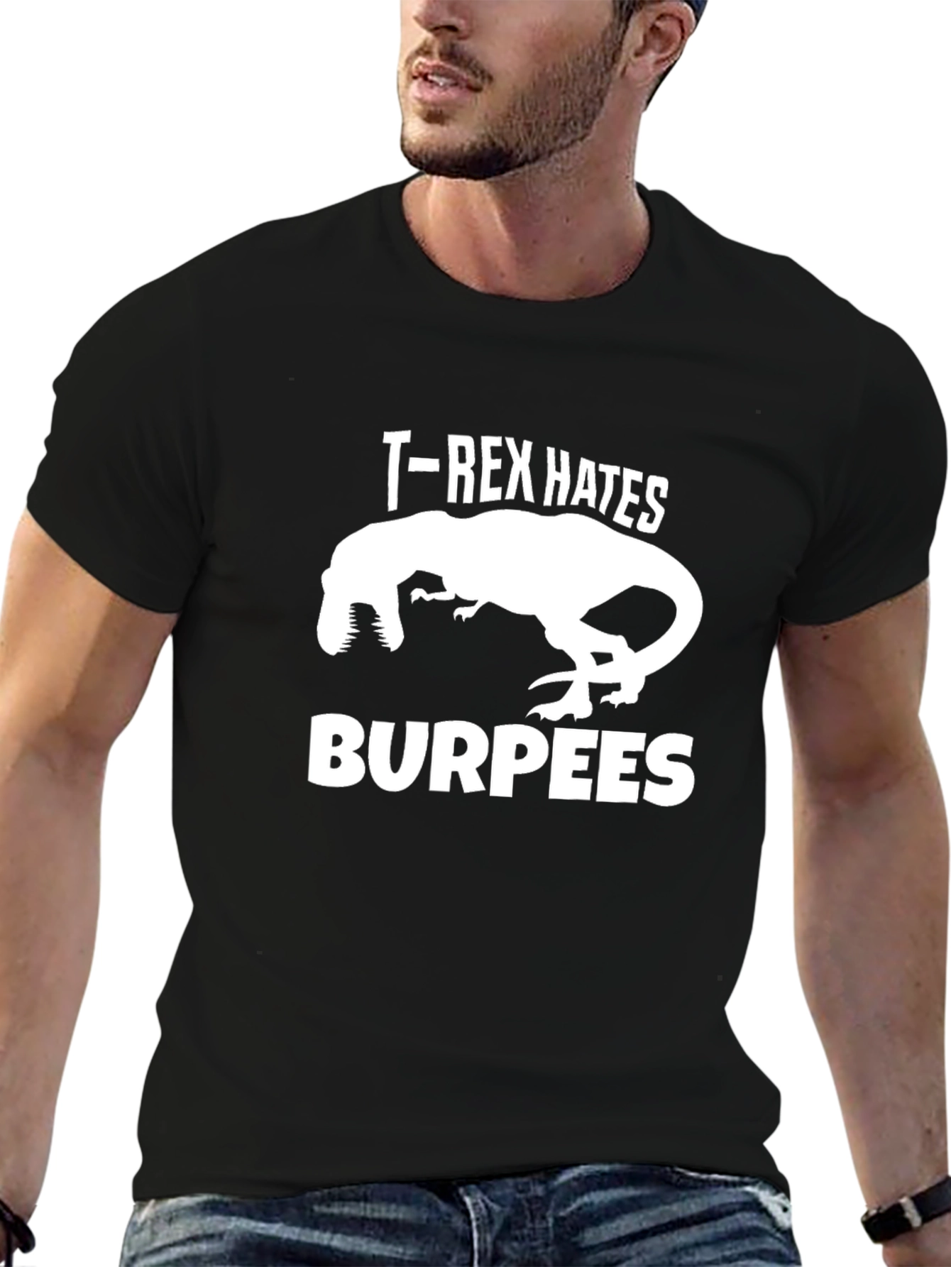 T-Rex Hates Burpees Funny Workout Shirt