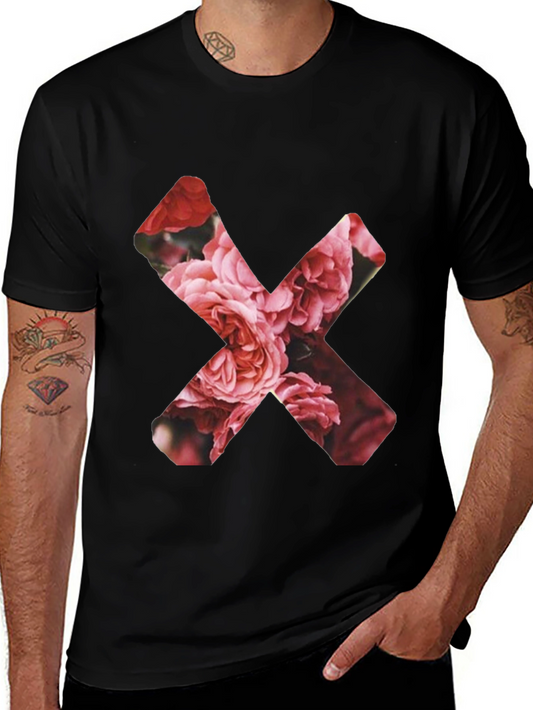 Floral X Graphic Black T-Shirt
