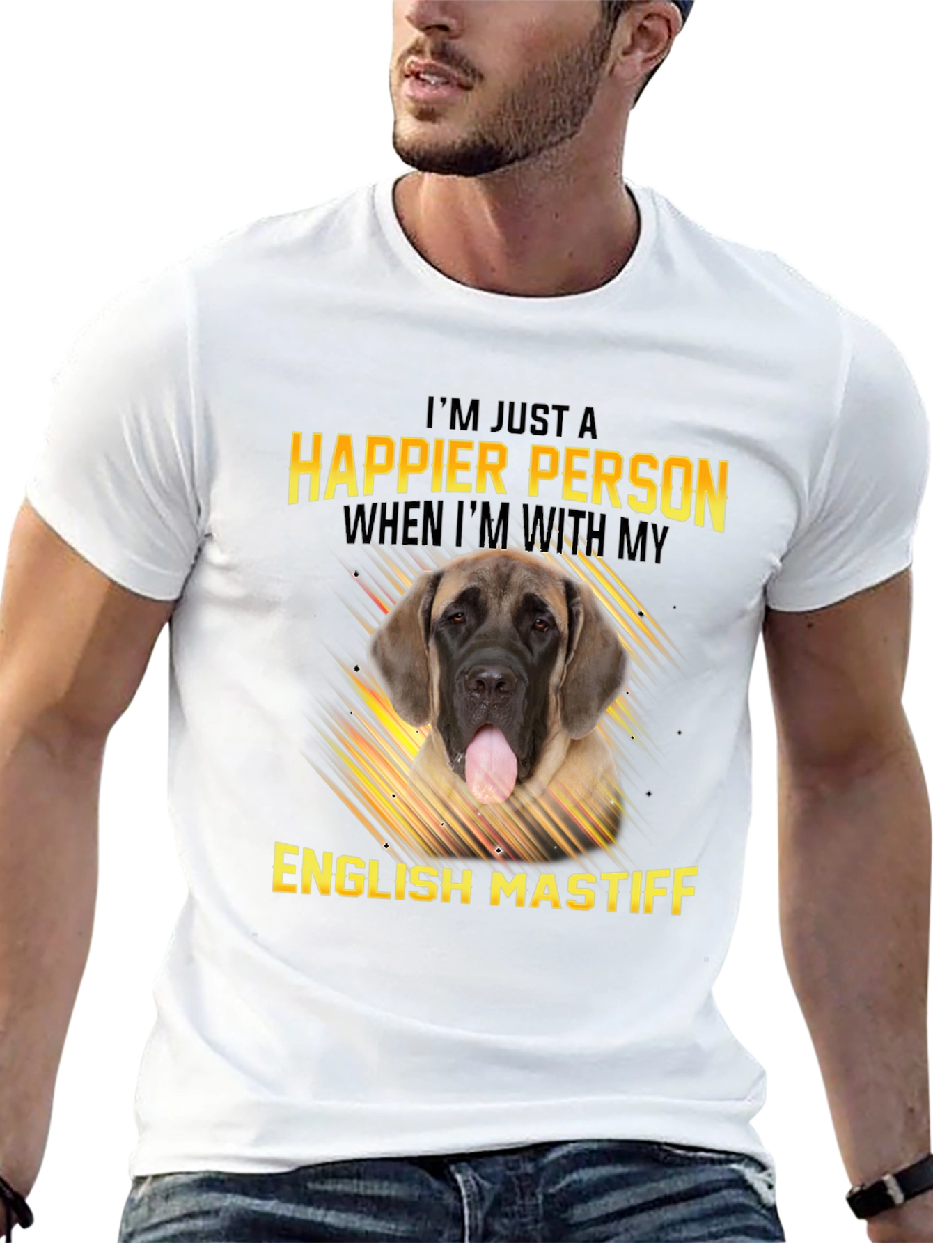 Happier Person English Mastiff T-Shirt