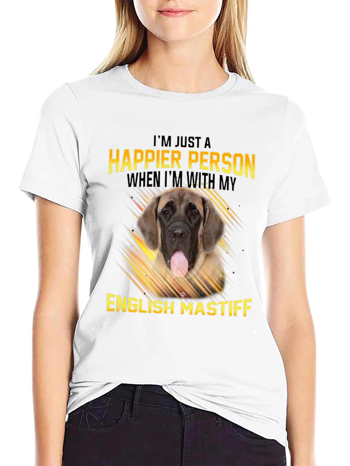Happier Person English Mastiff T-Shirt