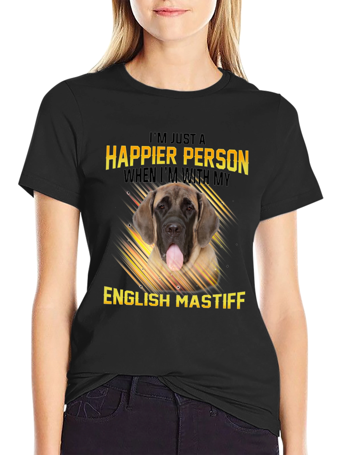 Happier Person English Mastiff T-Shirt