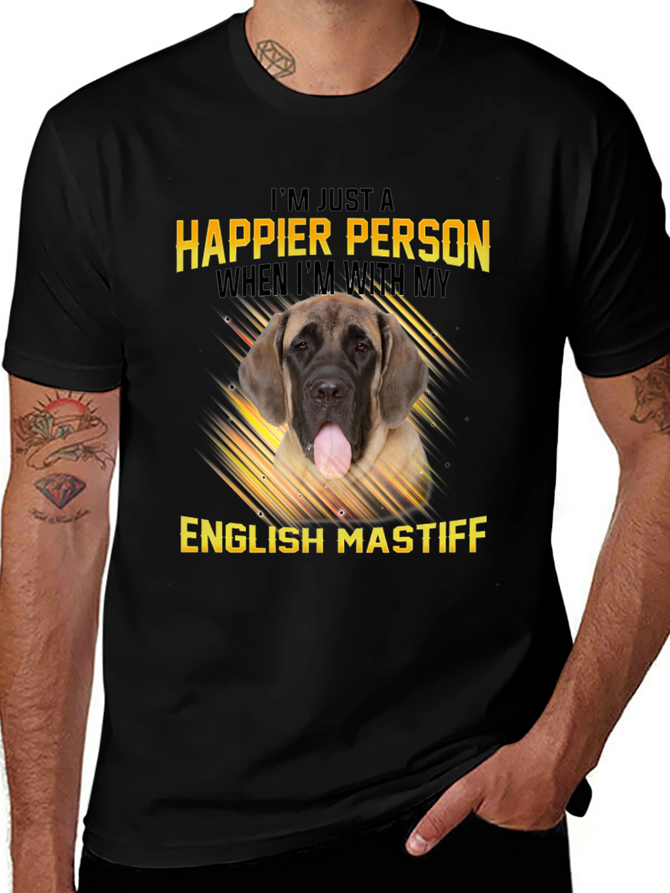 Happier Person English Mastiff T-Shirt