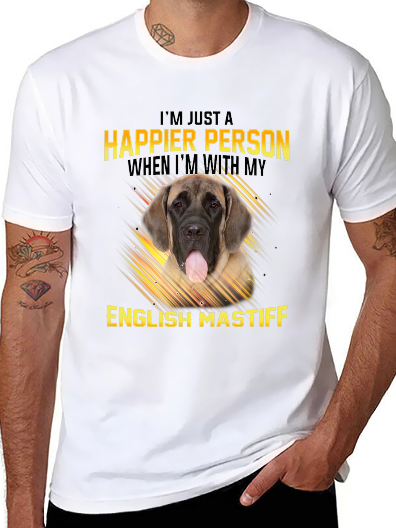 Happier Person English Mastiff T-Shirt