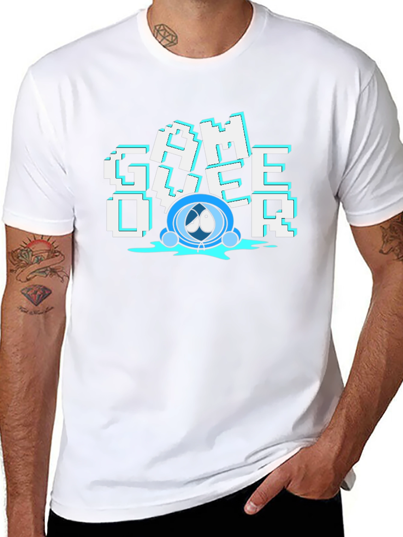 Game Over T-Shirt - Pixelated Design Soft Cotton