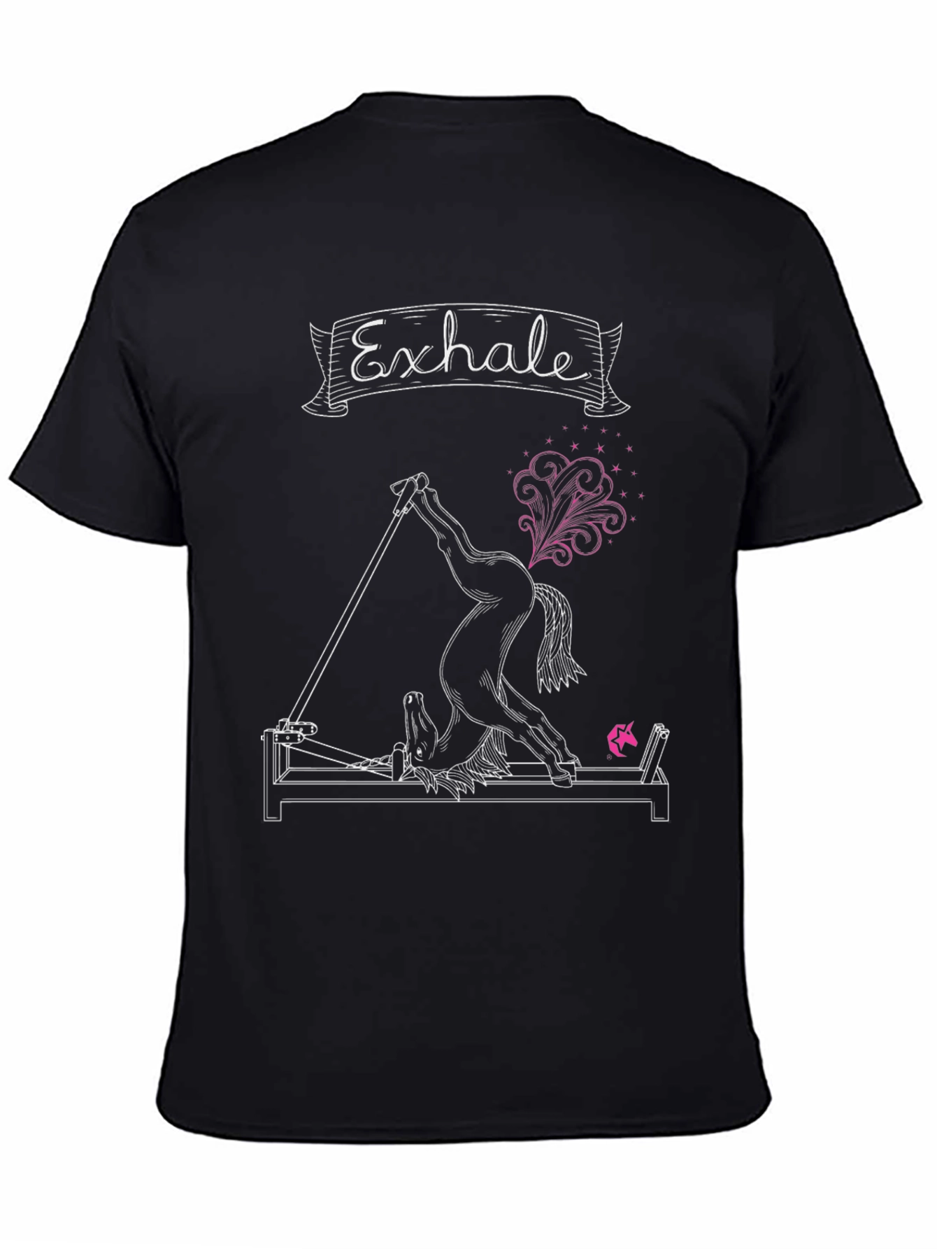 Exhale Pilates Horse T-Shirt Funny Workout Tee