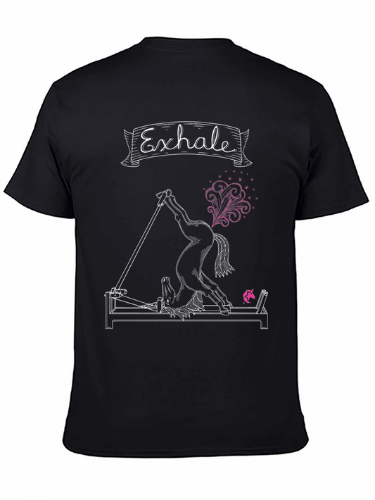 Exhale Pilates Horse T-Shirt Funny Workout Tee