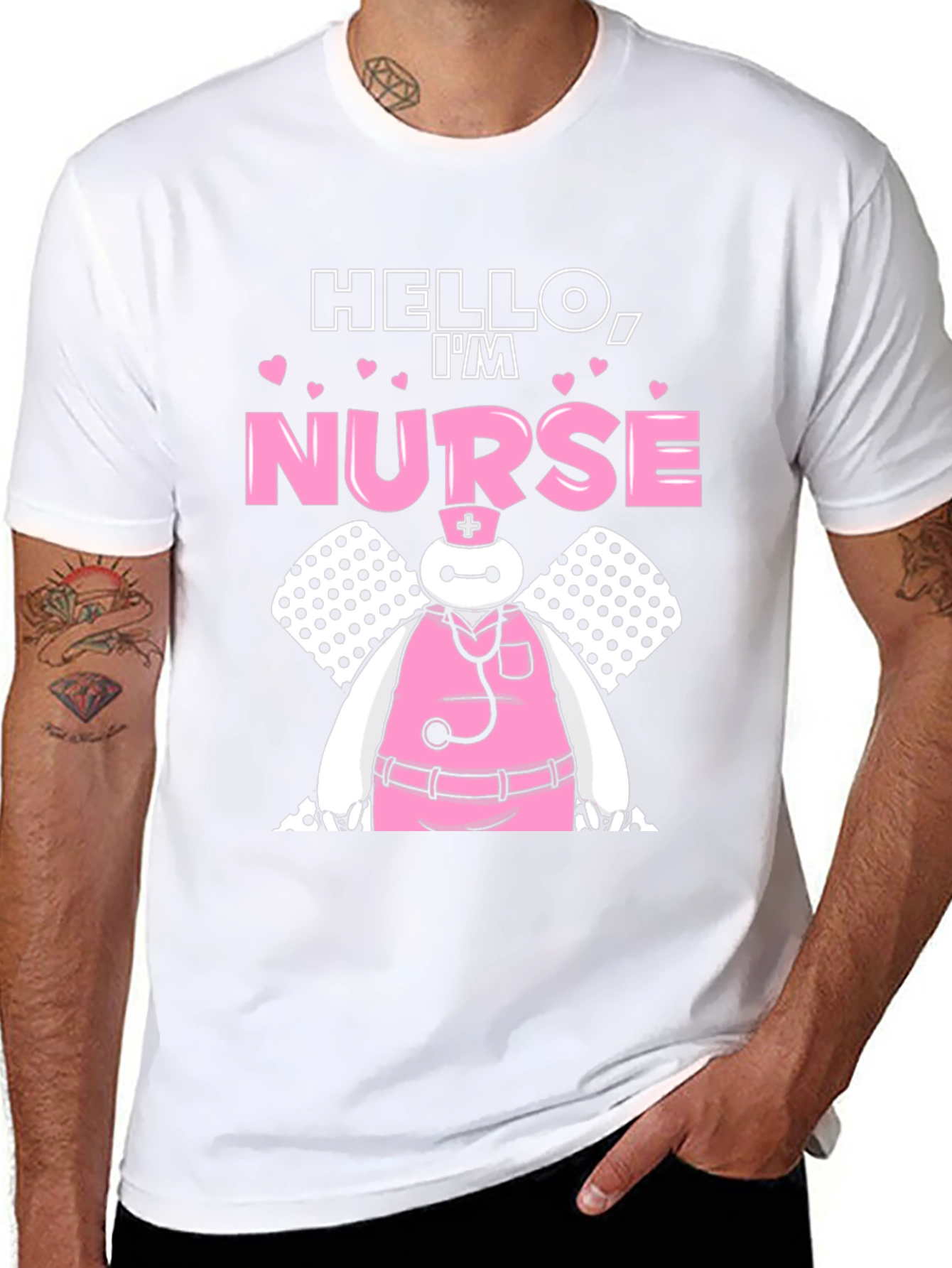 Hello Im Nurse Funny Cartoon T-Shirt