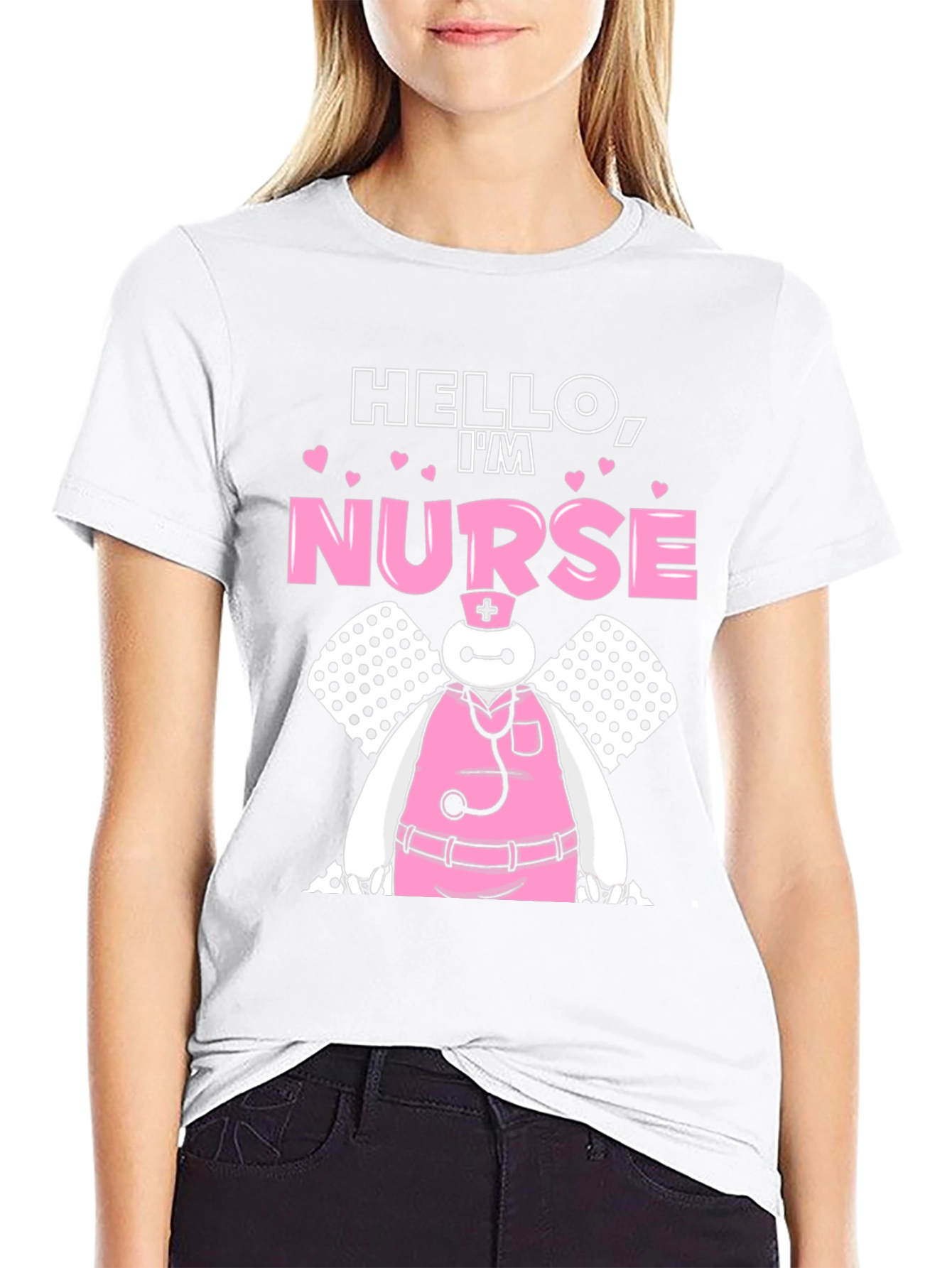 Hello Im Nurse Funny Cartoon T-Shirt