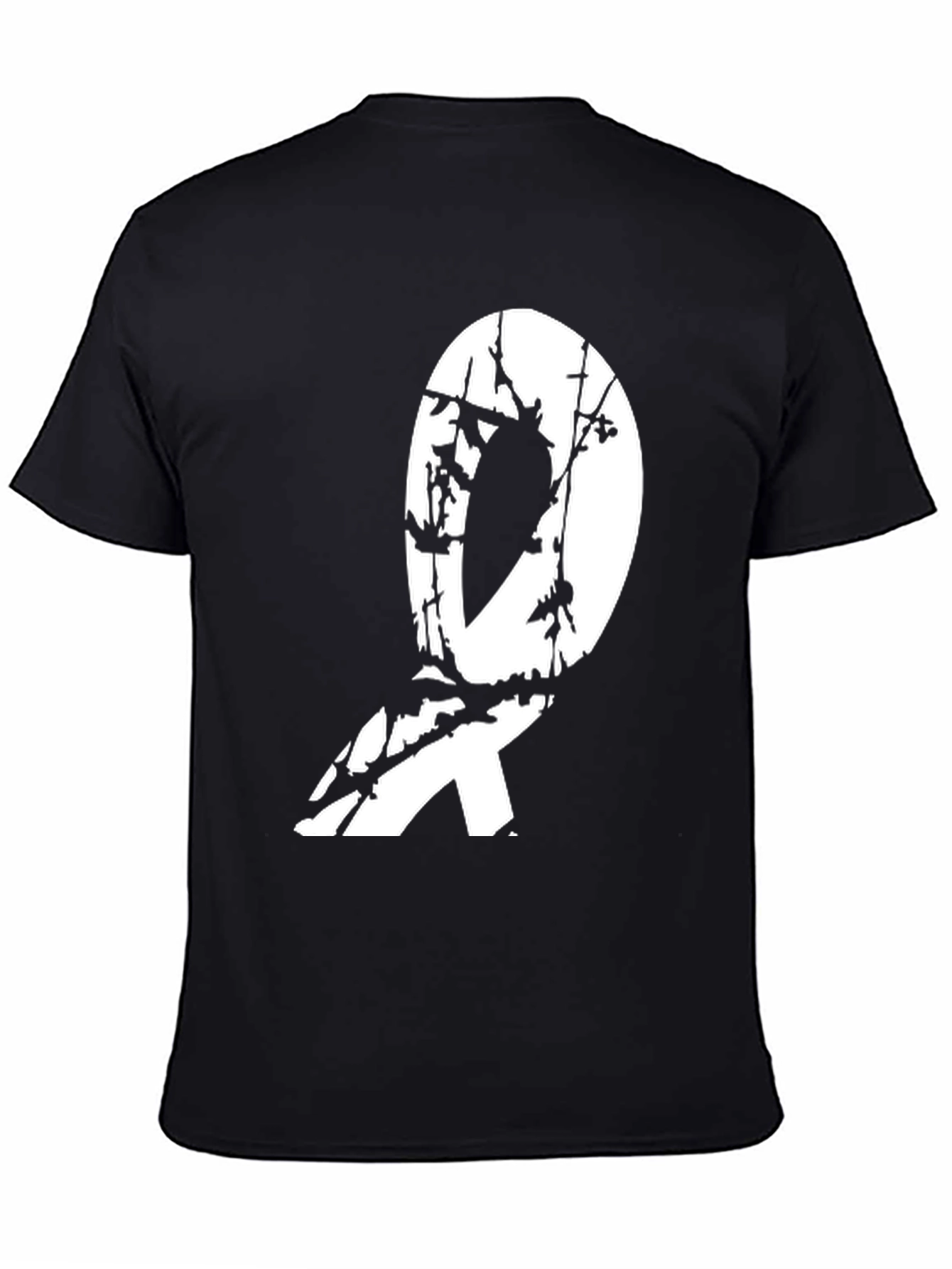 Black T-Shirt with Awareness Ribbon Graphic
