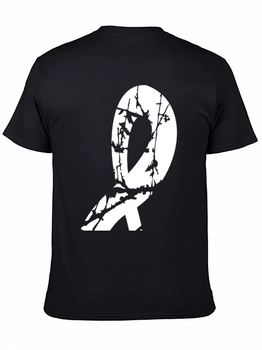 Black T-Shirt with Awareness Ribbon Graphic