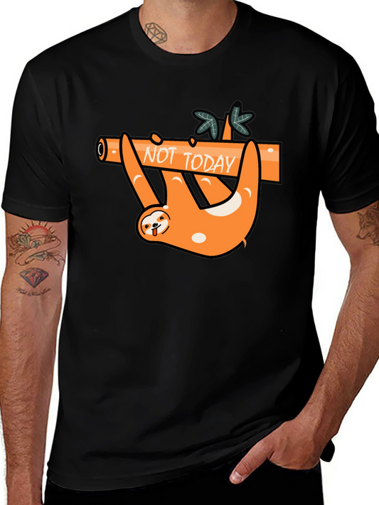 Not Today Sloth Graphic Tee - Funny Lazy Day Shirt