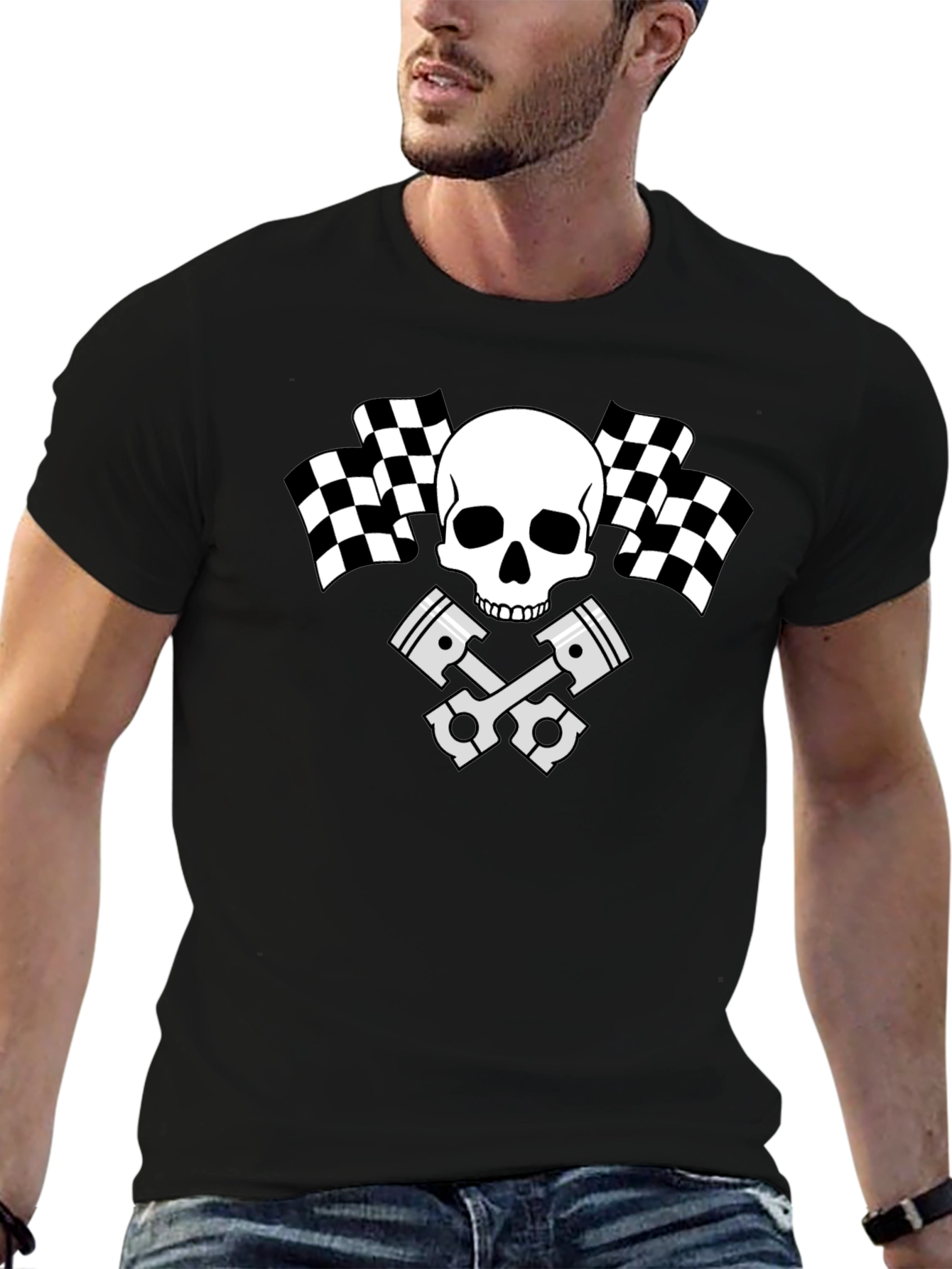 Skull Racing Piston T-Shirt
