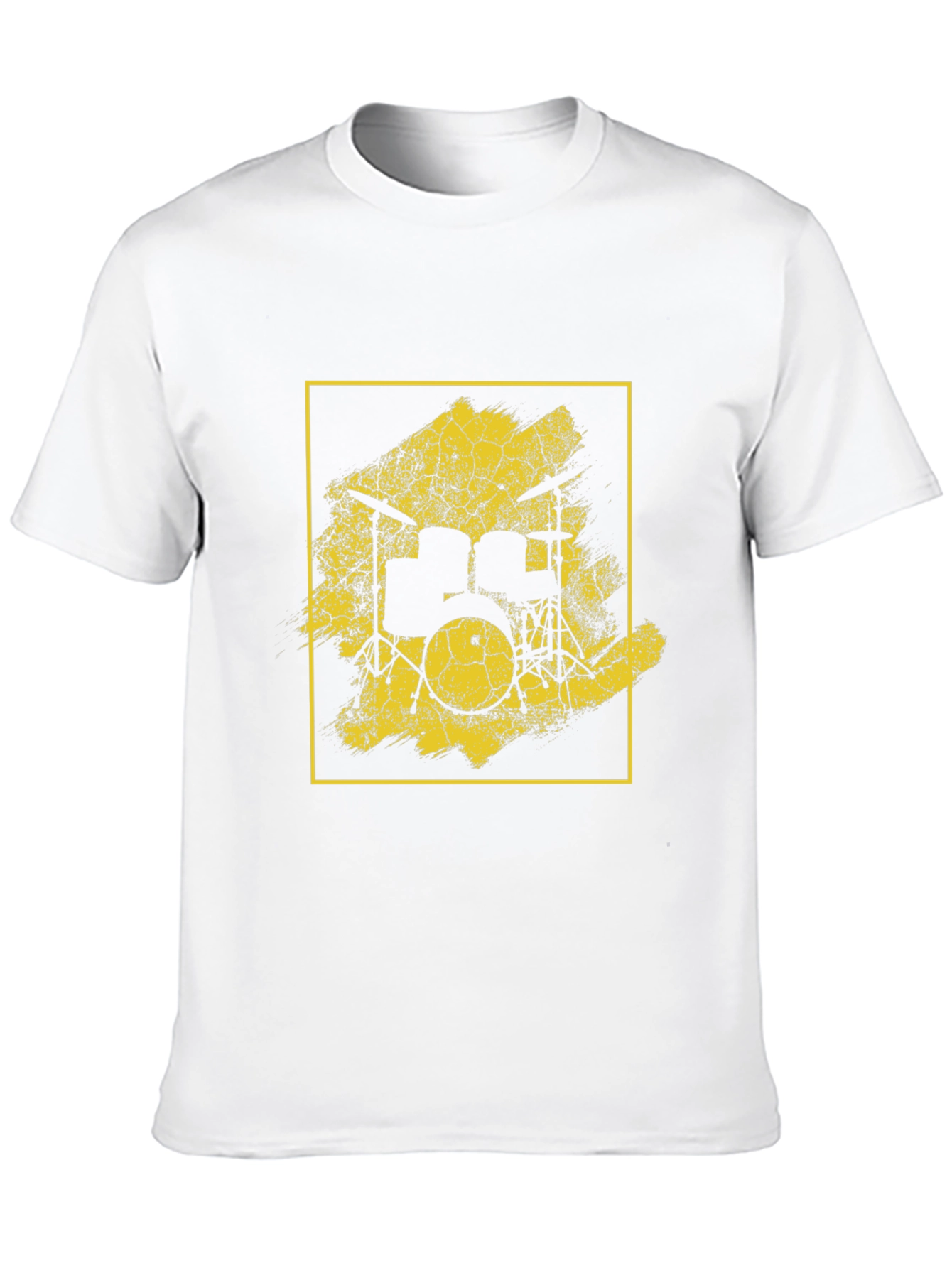 Distressed Drum Set Graphic Tee - Black