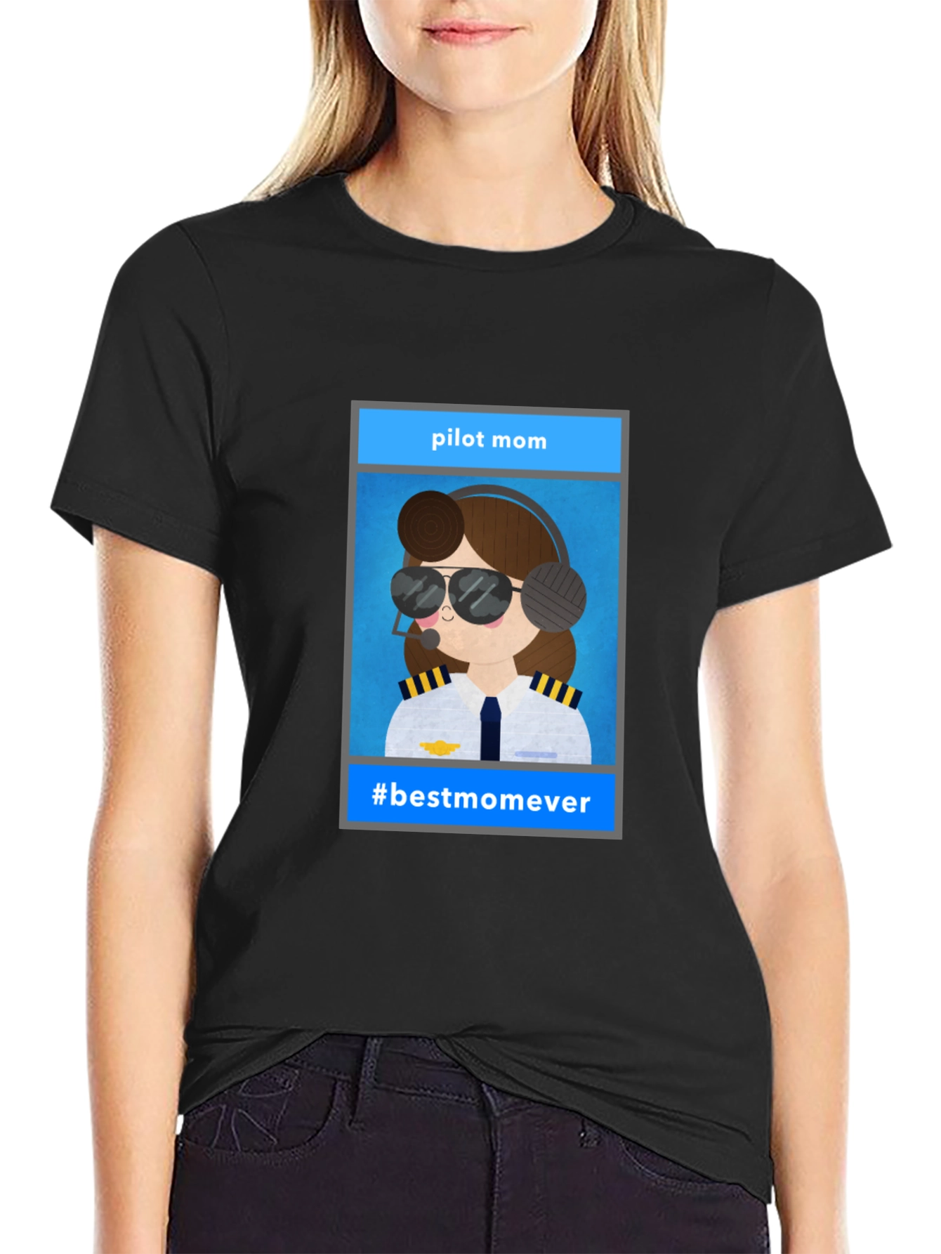 Pilot Mom Graphic Tee - #bestmomever