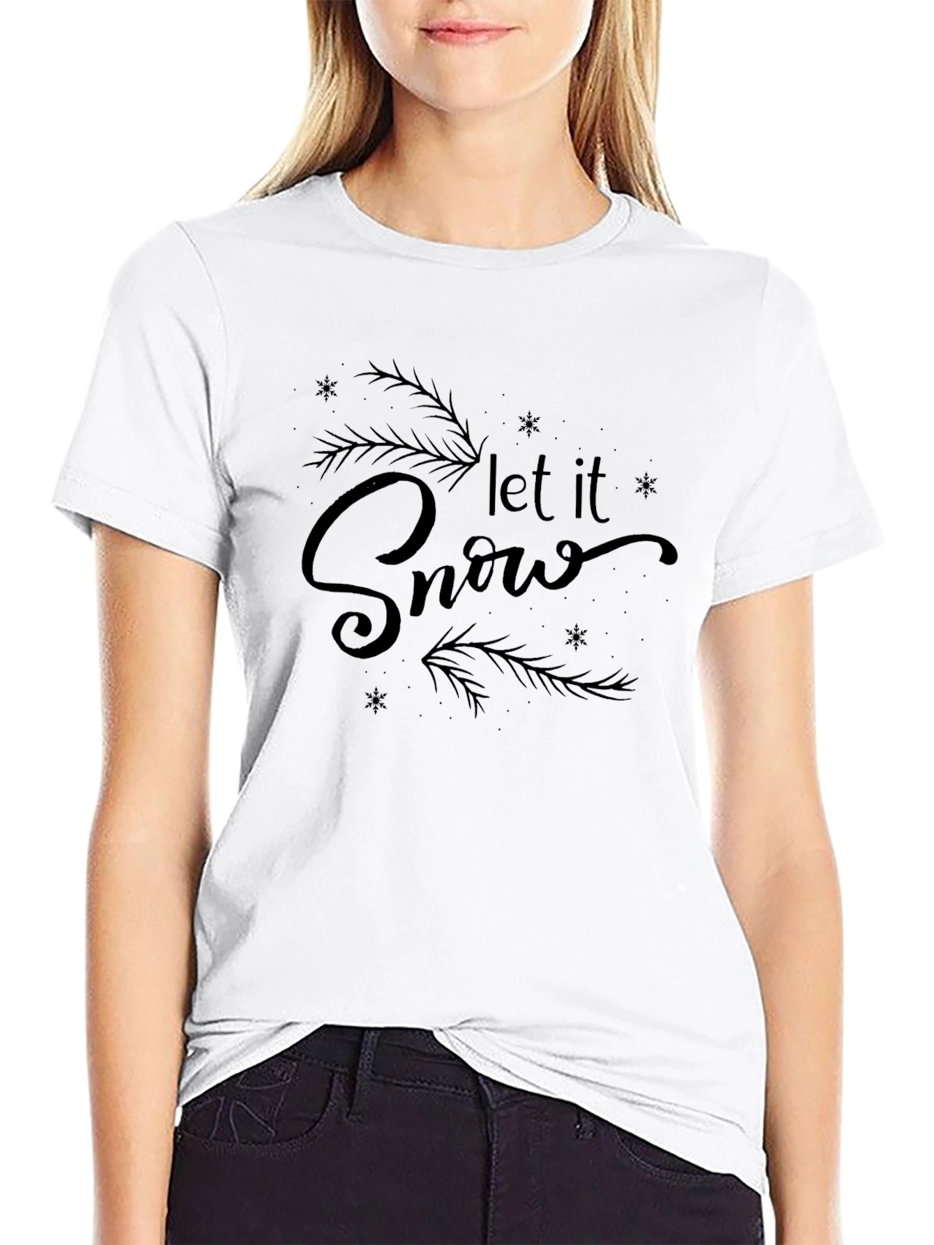 Let it Snow Black Graphic Tee Shirt