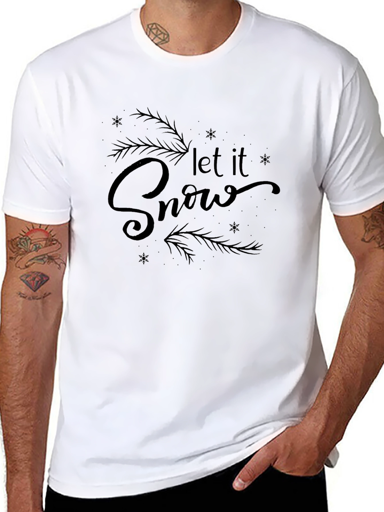 Let it Snow Black Graphic Tee Shirt