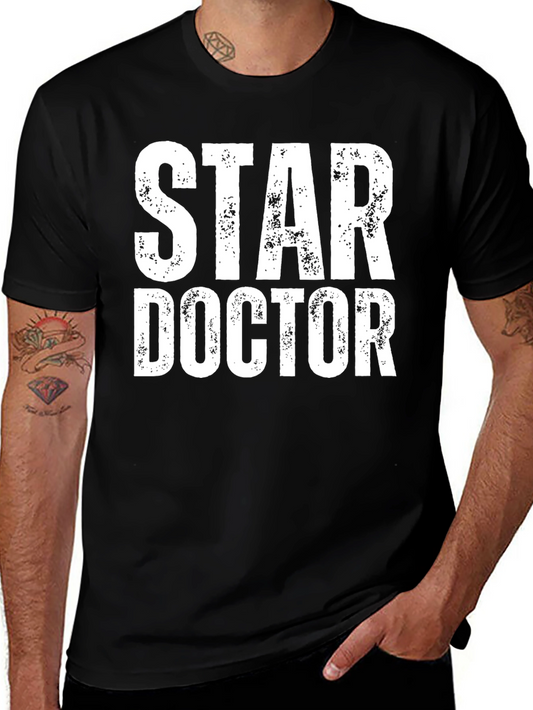 Star Doctor Graphic T-Shirt - Black Cotton Blend