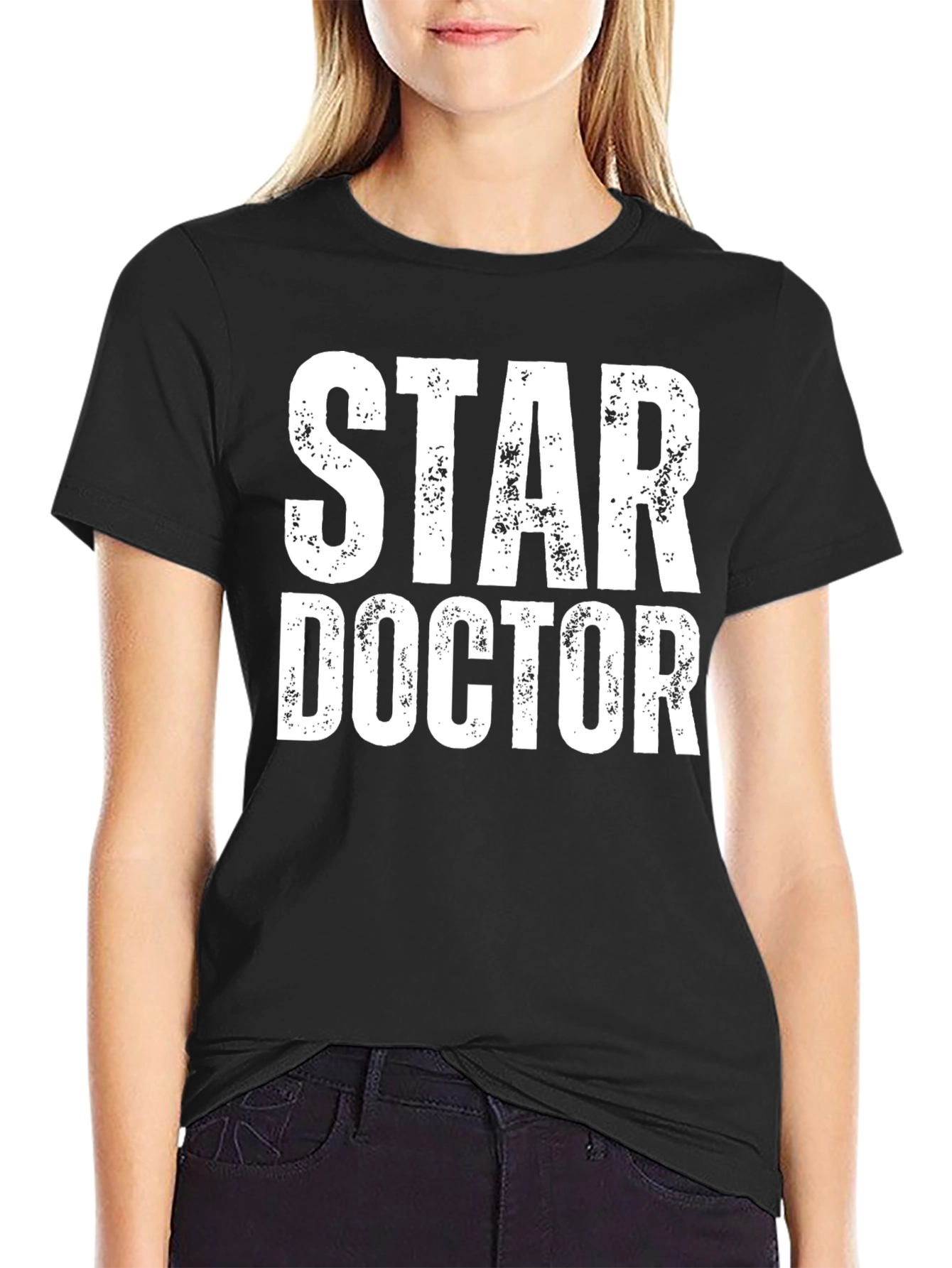 Star Doctor Graphic T-Shirt - Black Cotton Blend