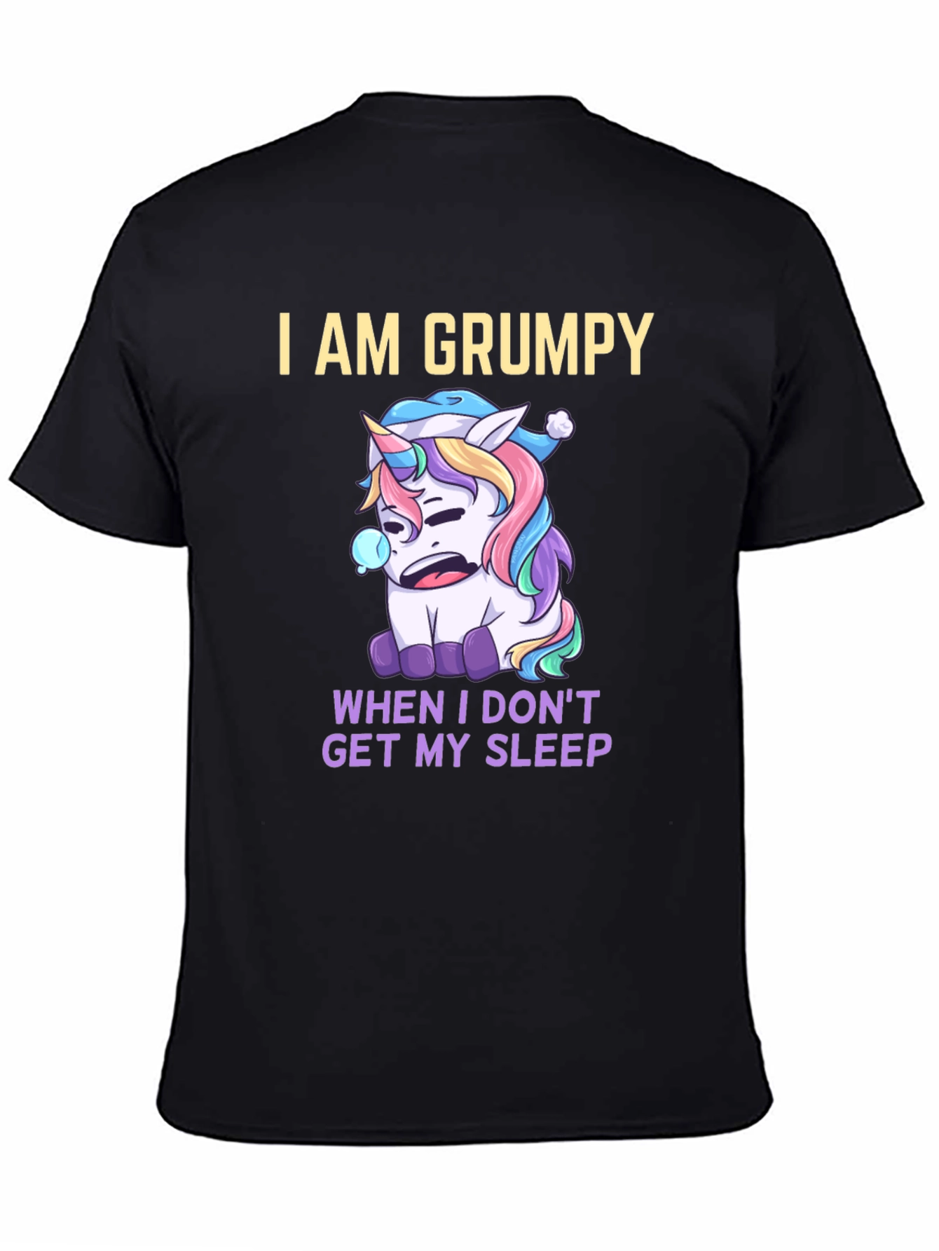 Grumpy Unicorn Sleepy Humor Tee