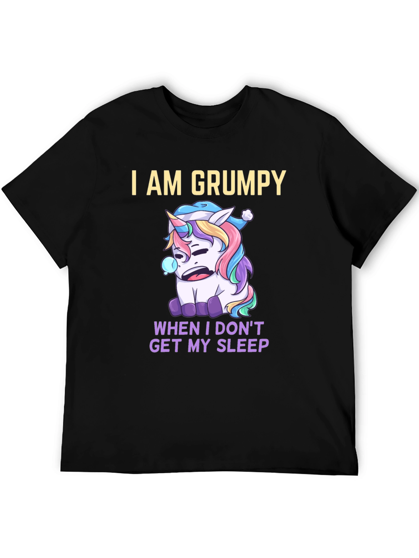 Grumpy Unicorn Sleepy Humor Tee