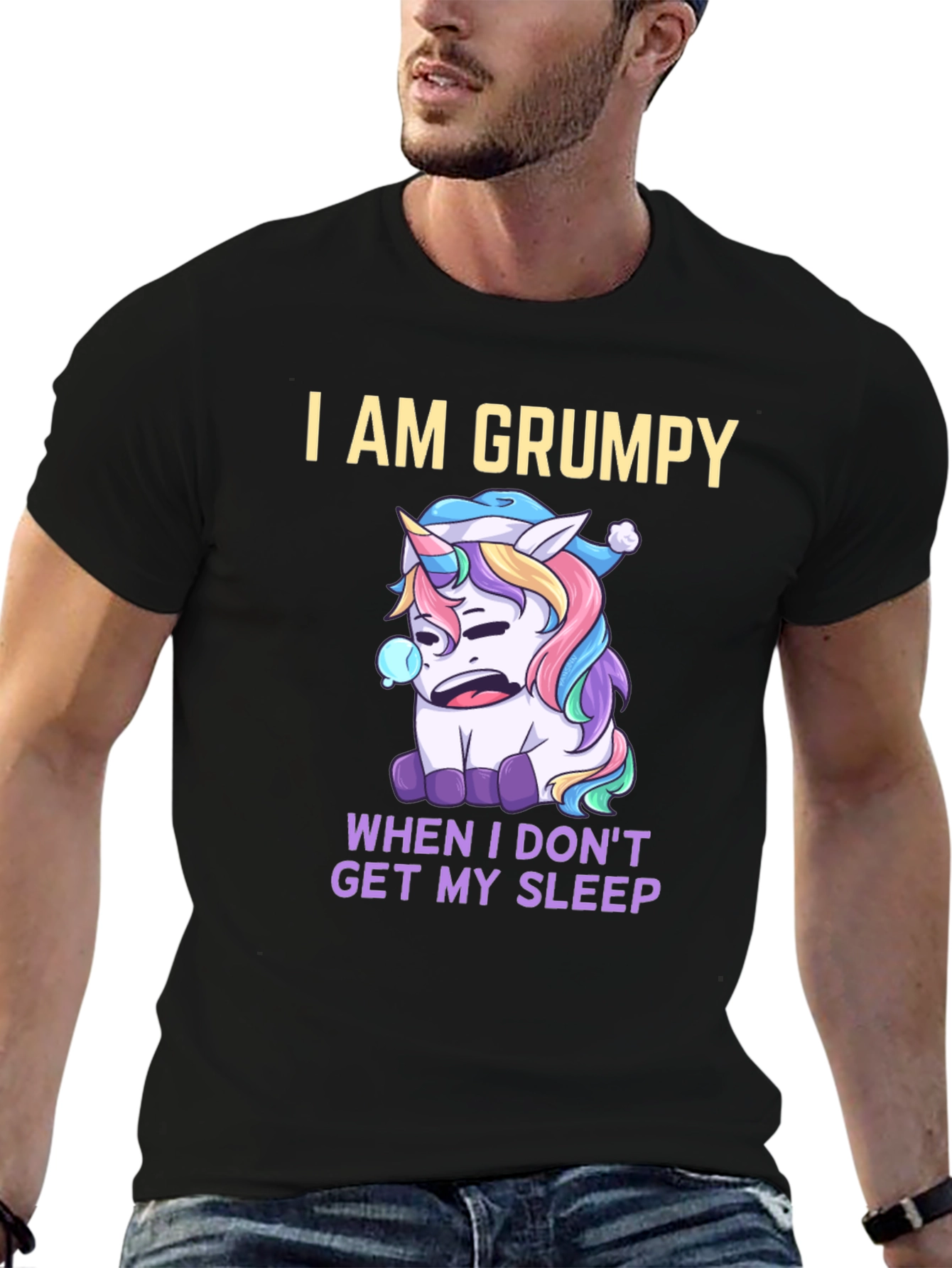 Grumpy Unicorn Sleepy Humor Tee