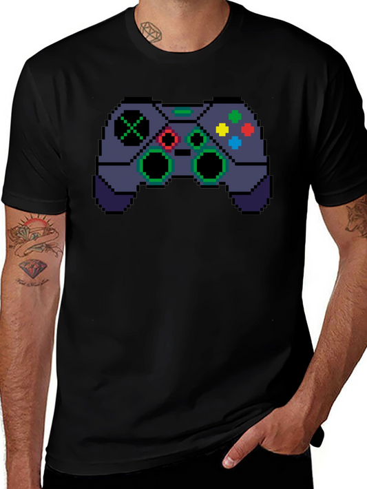 Pixel Game Controller Black T-Shirt