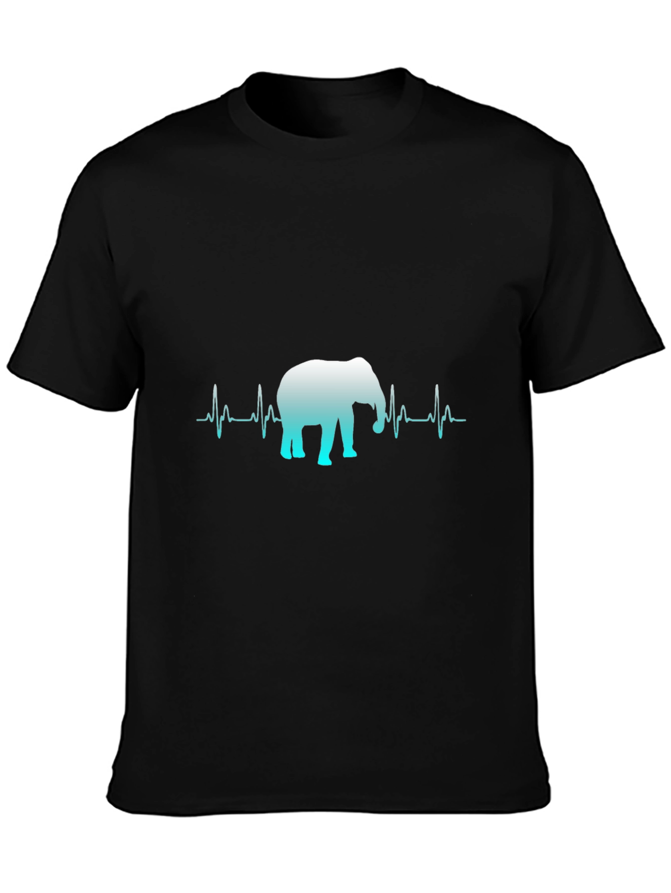 Elephant Heartbeat Graphic Tee - Black